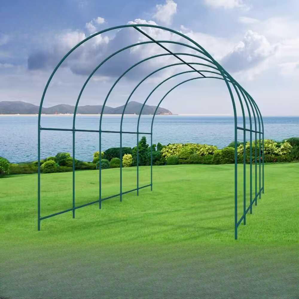 넝쿨 식물 지지대 포도 재배용 철제 아치 프레임 3x2.15x2.2m 격자+그물 - 상세 이미지 2