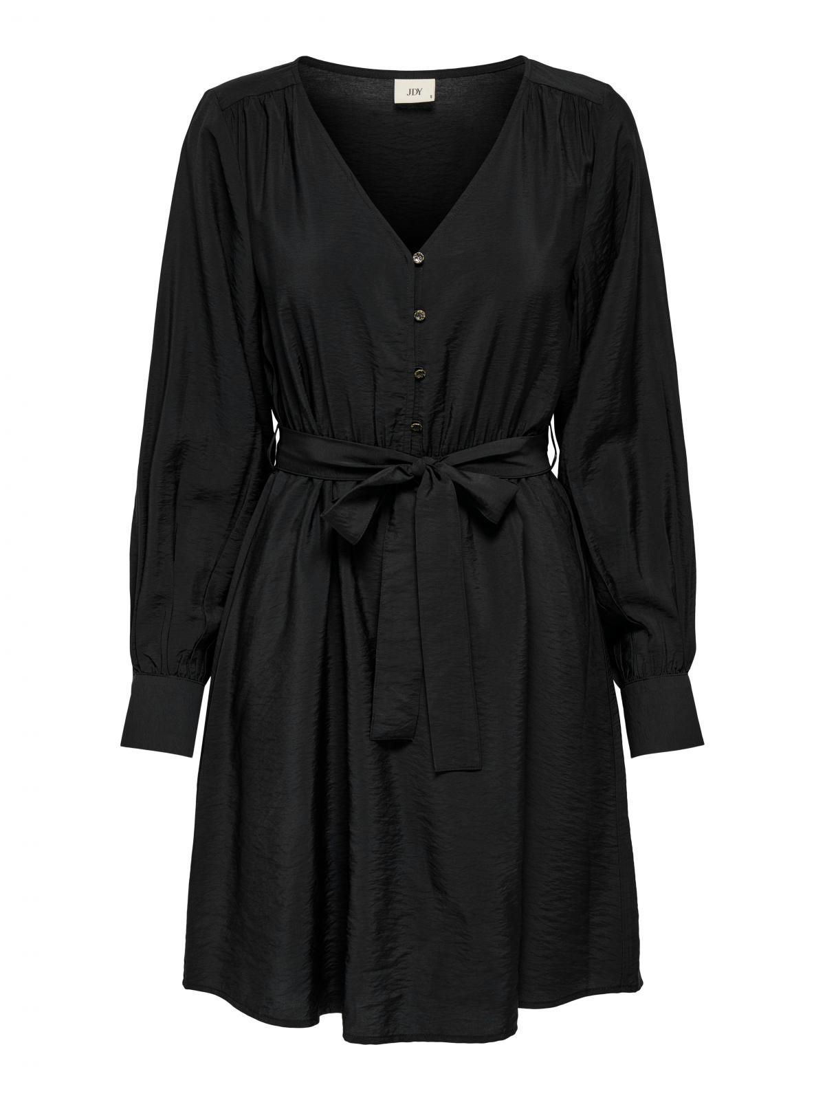 제이디와이 모던 브이넥 벨티드 미니 원피스 15359478_2161 BLACK / BLACK - 상세 이미지 3