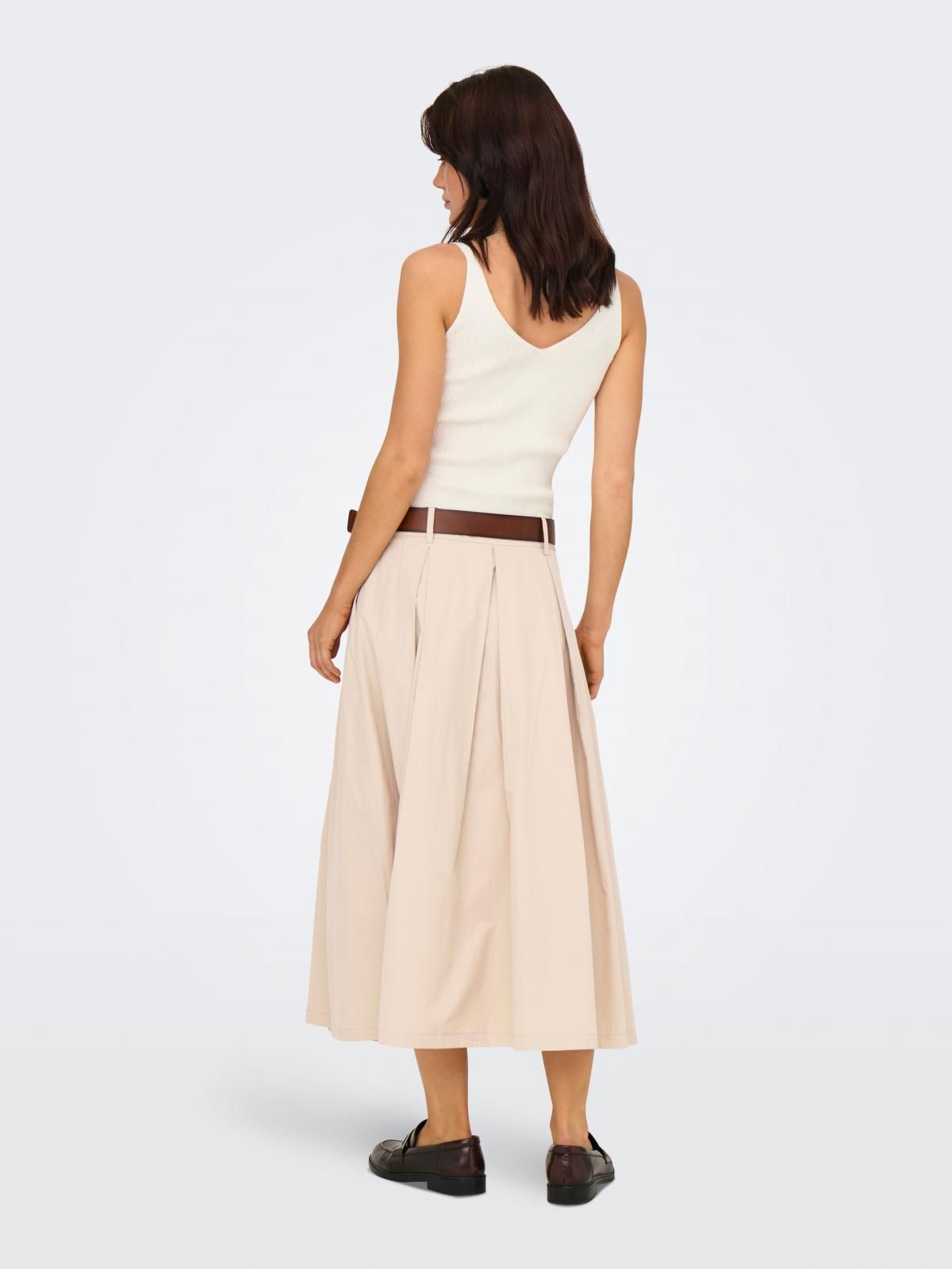 온리 플리츠 베이지 롱 스커트 벨트 15348773_14783 WHITE / FRENCH OAK - 상세 이미지 2