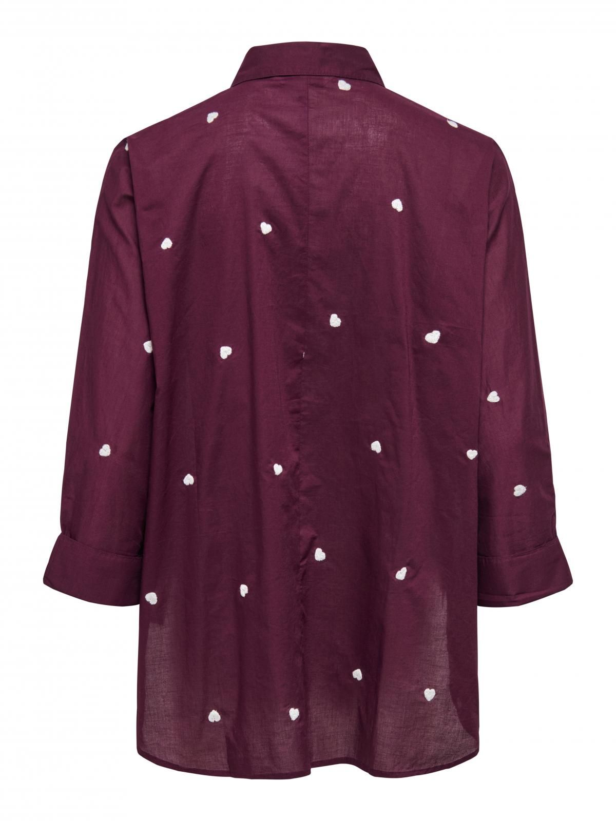 온리 박시핏 코튼 도트 자수 긴팔 셔츠 15283743_1010_1217856 PURPLE / WINETASTING - 상세 이미지 4
