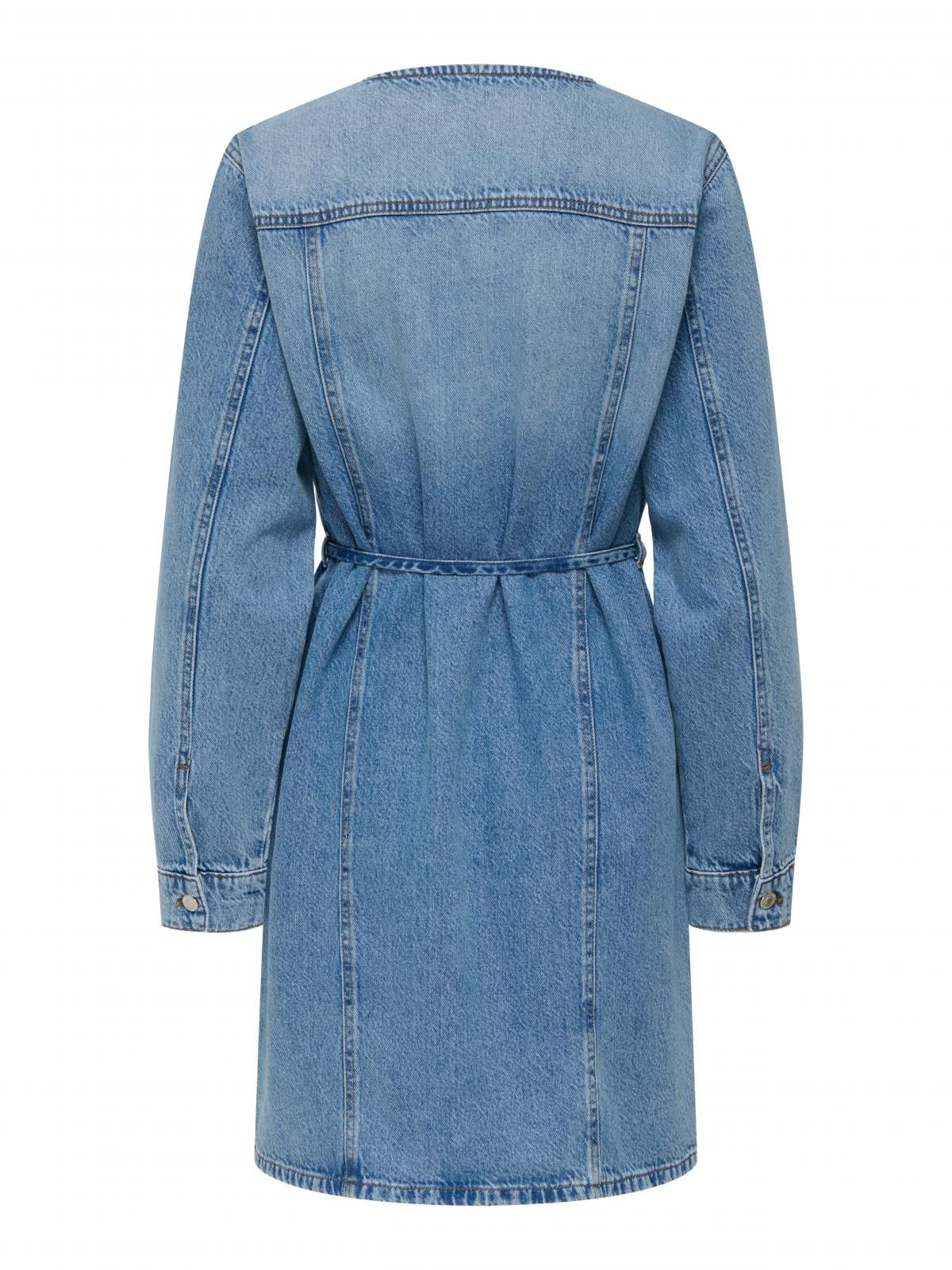 온리 타이 벨트 데님 미니 원피스 15357973_2116 BLUE / LIGHT BLUE DENIM - 상세 이미지 4