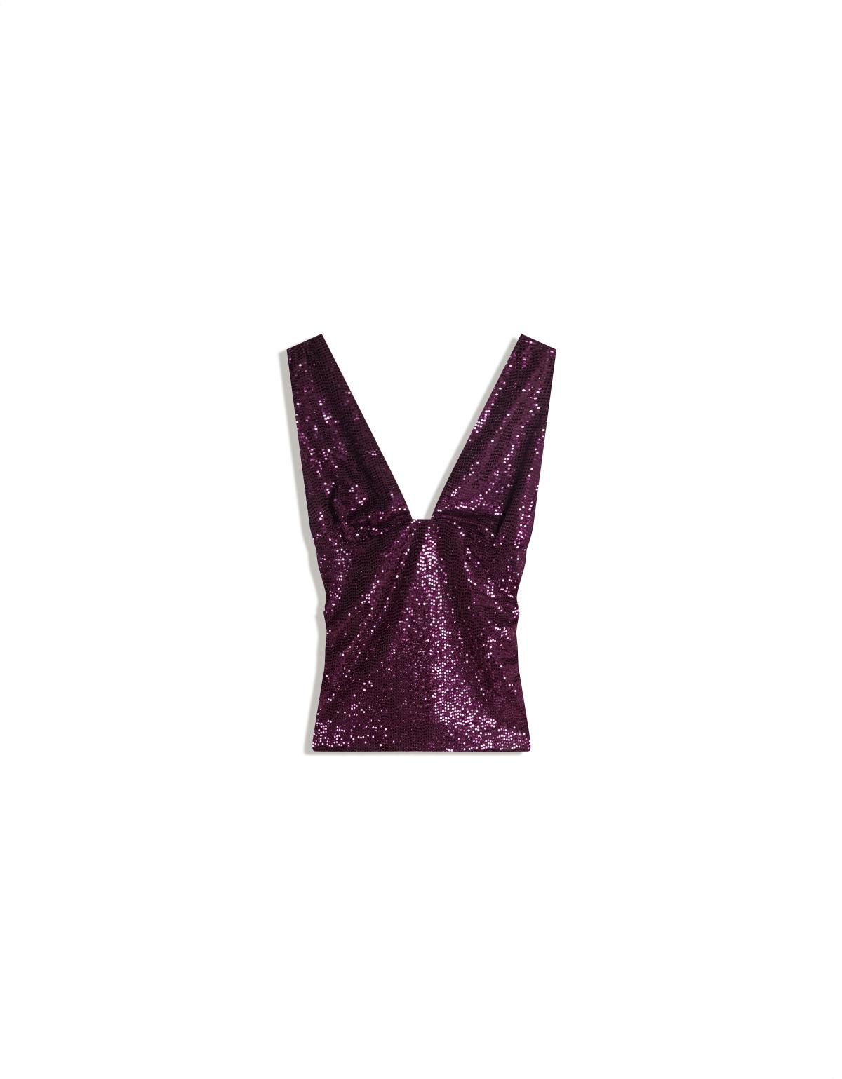버쉬카 글리터 슬리브리스 셔링 탑 8791/187 MULTICOLORED - 상품 이미지