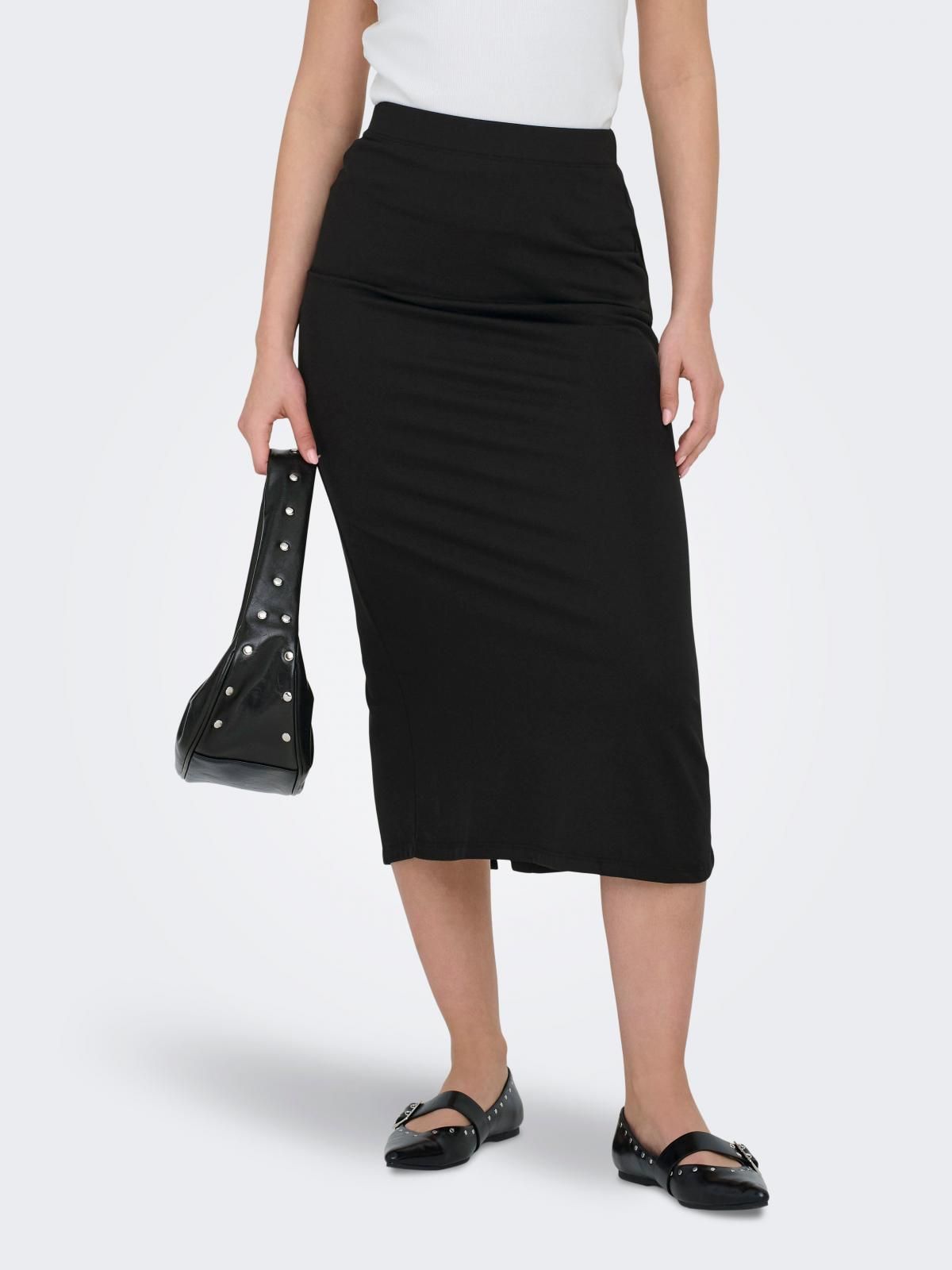 제이디와이 베이직 블랙 미디 스커트 15347463_2161 BLACK / BLACK - 상품 이미지