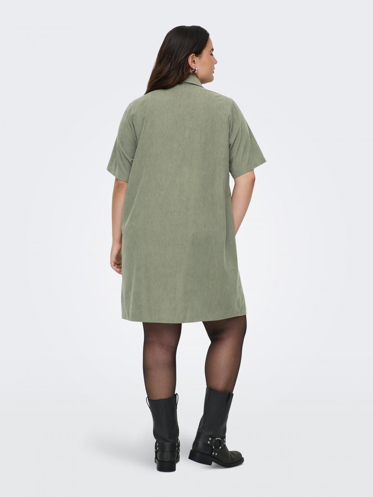 온리 코듀로이 셔츠 미니 원피스 15372840_4263 GREEN / KALAMATA - 상세 이미지 2