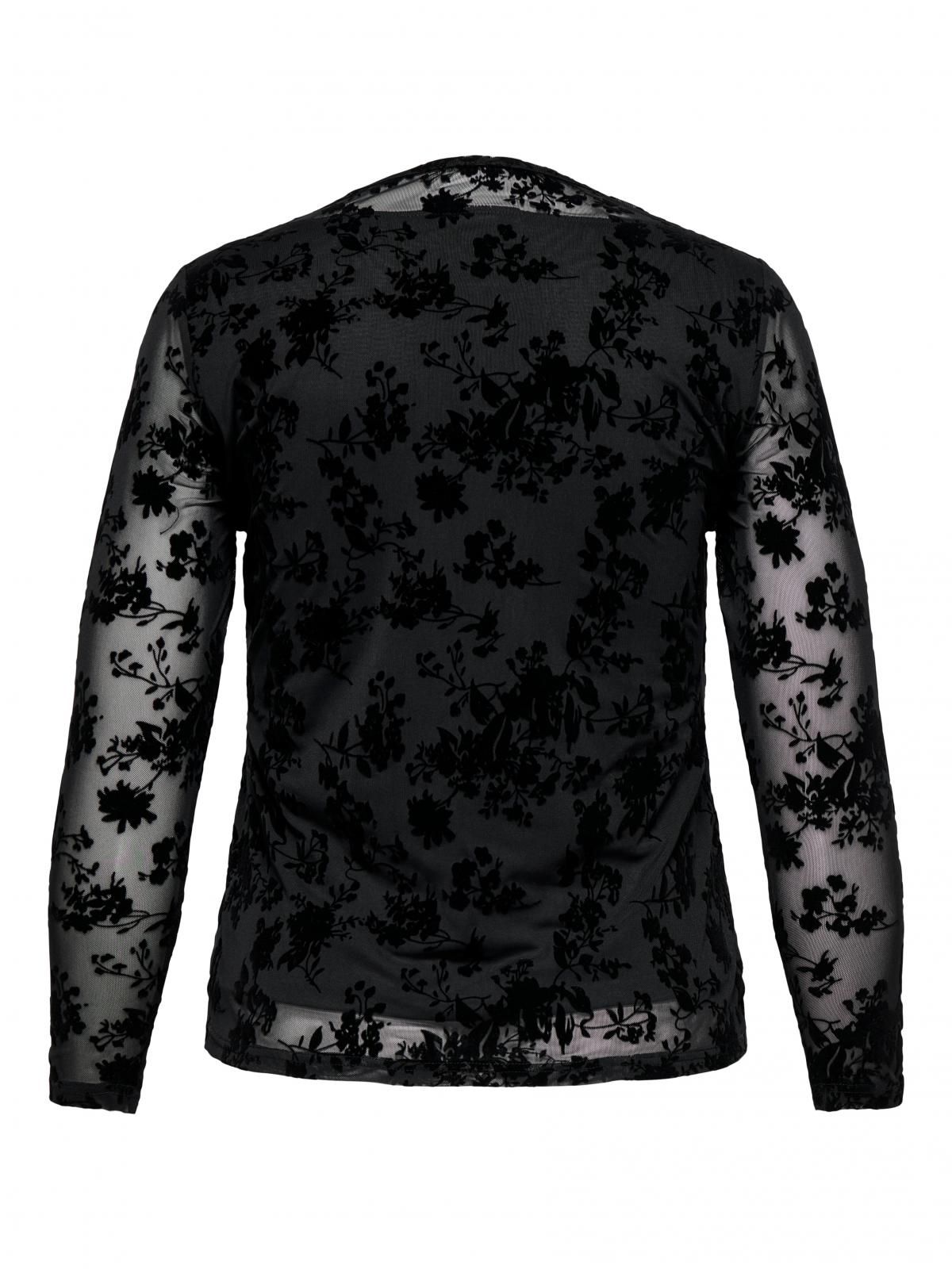 온리 플라워 벨벳 자카드 메쉬 블라우스 15363799_2161 BLACK / BLACK - 상세 이미지 4