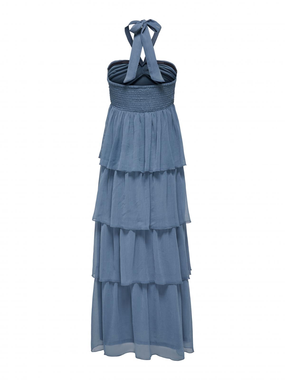 온리 러플 오프숄더 롱 맥시 원피스 15373513_1346 BLUE / CHINA BLUE - 상세 이미지 4