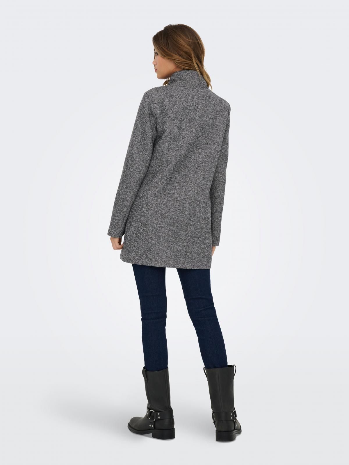 온리 테크니컬 하이넥 더블버튼 롱코트 15321868_2383_1106900 GREY / DARK GREY MELANGE - 상세 이미지 2