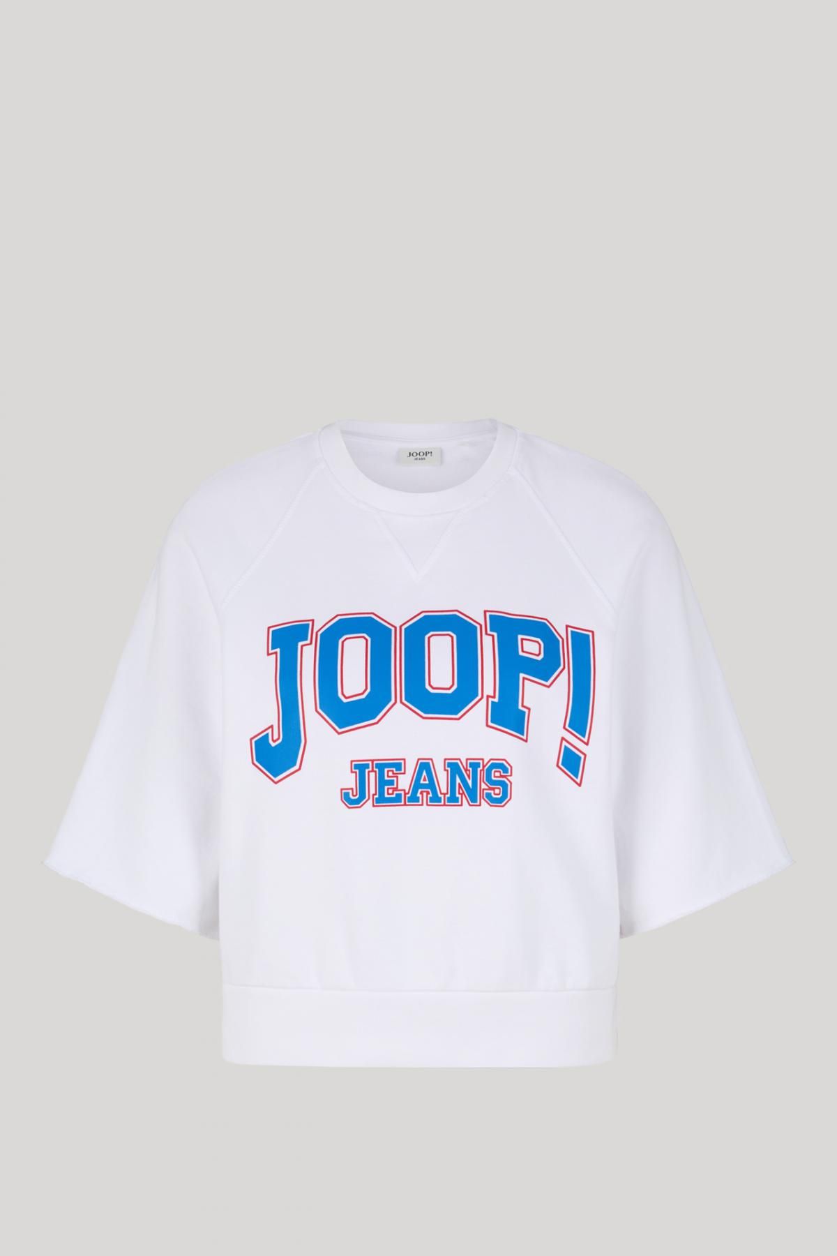 윱 화이트 JOOP 오버핏 크롭 반팔 맨투맨 30046285-10019320-100 WEISS - 상품 이미지
