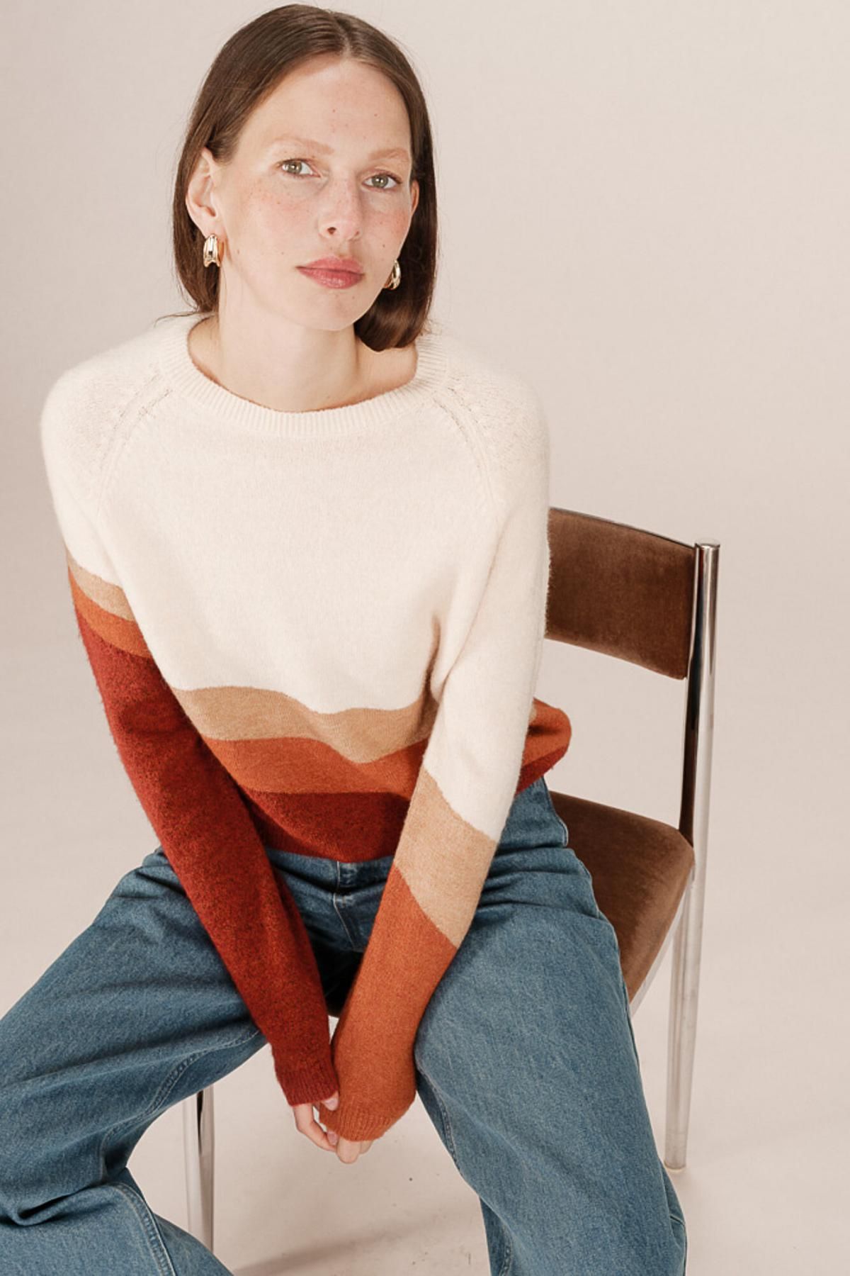 그레이스앤밀라 멀티컬러 라운드넥 니트 스웨터 3762305 MULTICOLOR - 상세 이미지 3