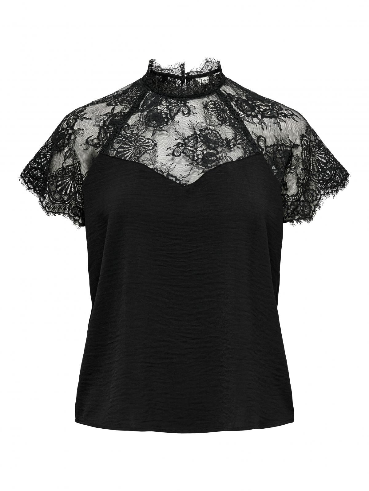 제이디와이 레이스 하이넥 페미닌 블라우스 15335458_2161 BLACK / BLACK - 상세 이미지 3