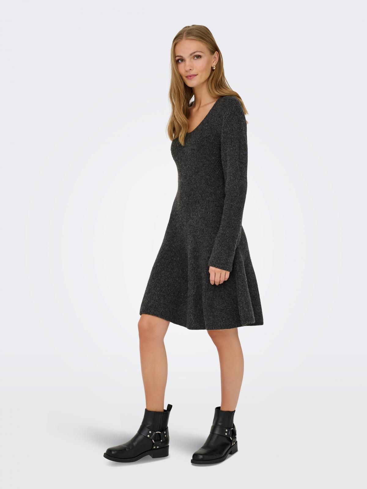 제이디와이 브이넥 니트 미니 원피스 15355469_2383 GREY / DARK GREY MELANGE - 상세 이미지 5