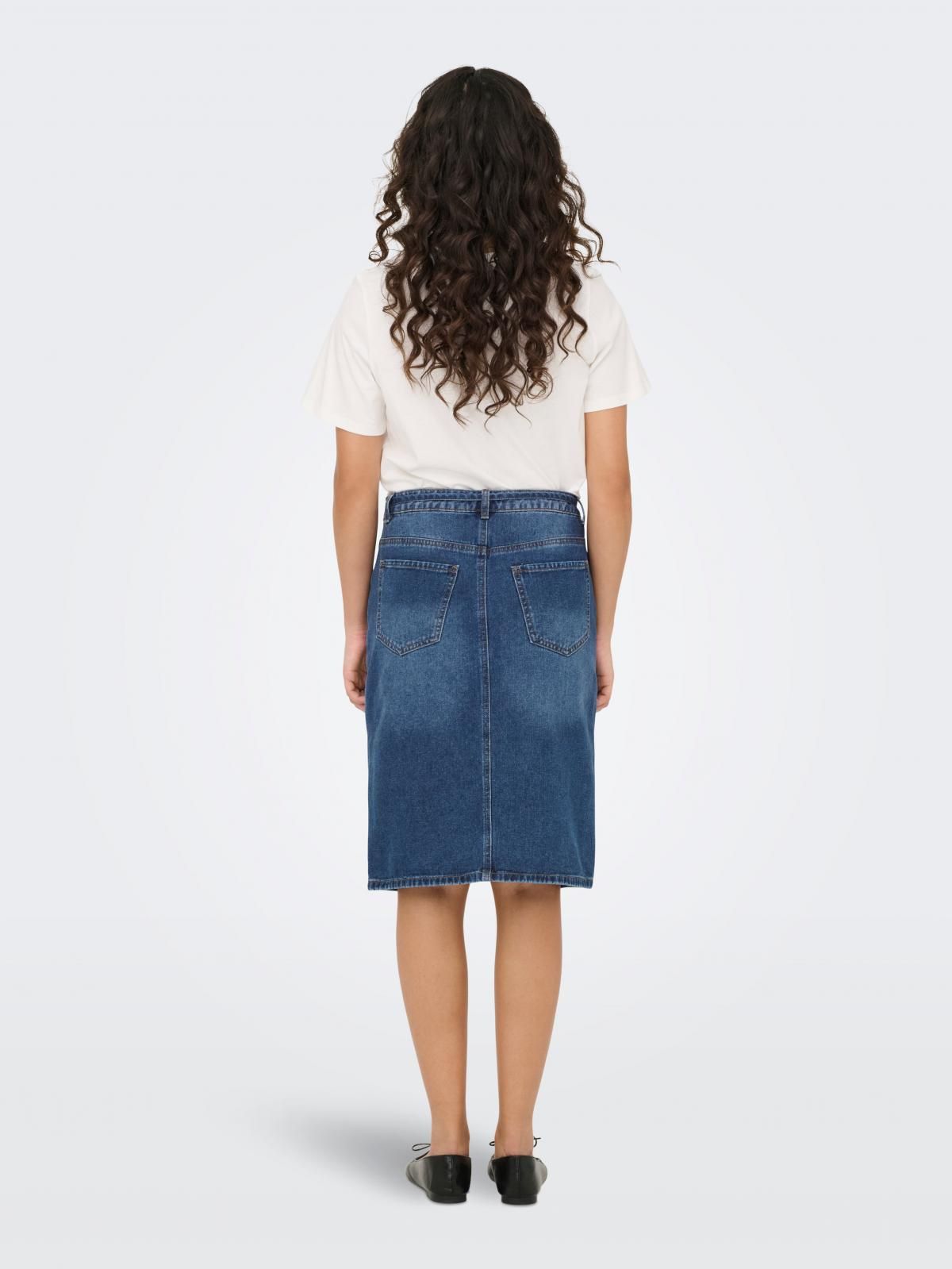 제이디와이 데님 미디 테크니컬 슬릿 스커트 15347833_2114 BLUE / DARK BLUE DENIM - 상세 이미지 2