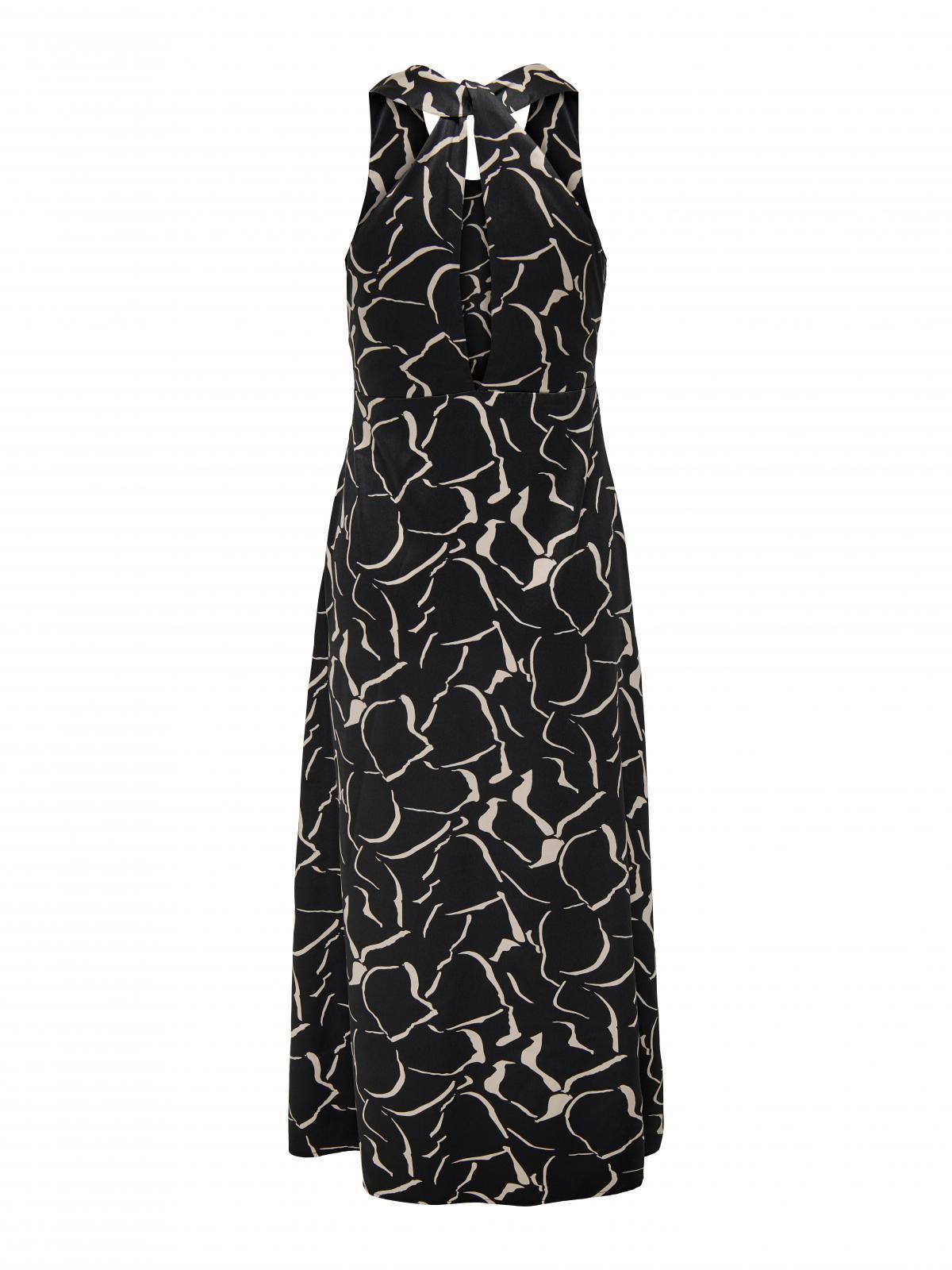 온리 패턴 브이넥 슬리브리스 롱 원피스 15318885_2161_1103574 BLACK / BLACK - 상세 이미지 4