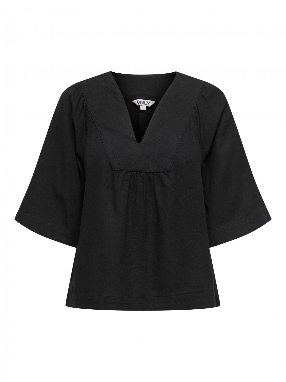 온리 루즈핏 브이넥 반팔 티셔츠 15338746_2161 BLACK / BLACK - 상세 이미지 3