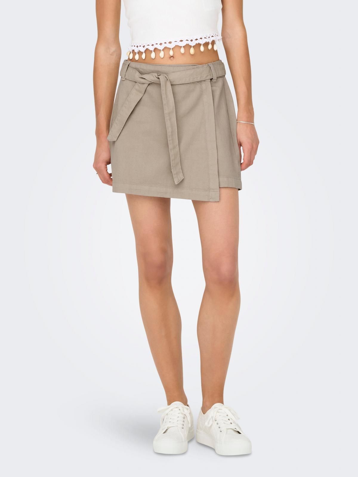 온리 테크니컬 랩 미니 스커트 15322861_109 GREY / PLAZA TAUPE - 상품 이미지