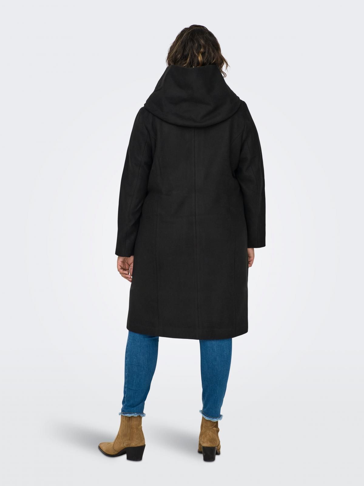 온리 빅사이즈 후드 롱 코트 15181790_2161_1075020 BLACK / BLACK - 상세 이미지 3