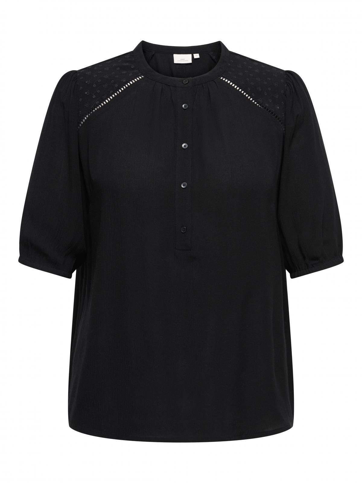 온리 빅사이즈 소프트 비스코스 블라우스 15345789_2161 BLACK / BLACK - 상세 이미지 3