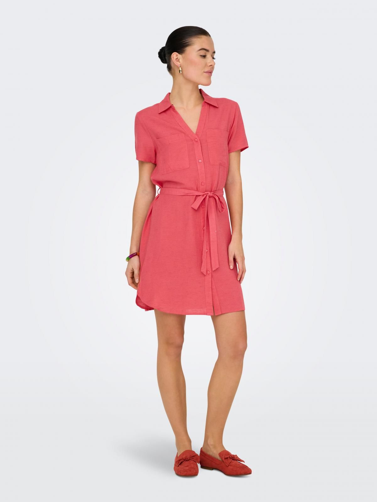 제이디와이 페미닌 벨티드 셔츠 미니 원피스 15346558_731 ROSE / ROSE OF SHARON - 상세 이미지 5