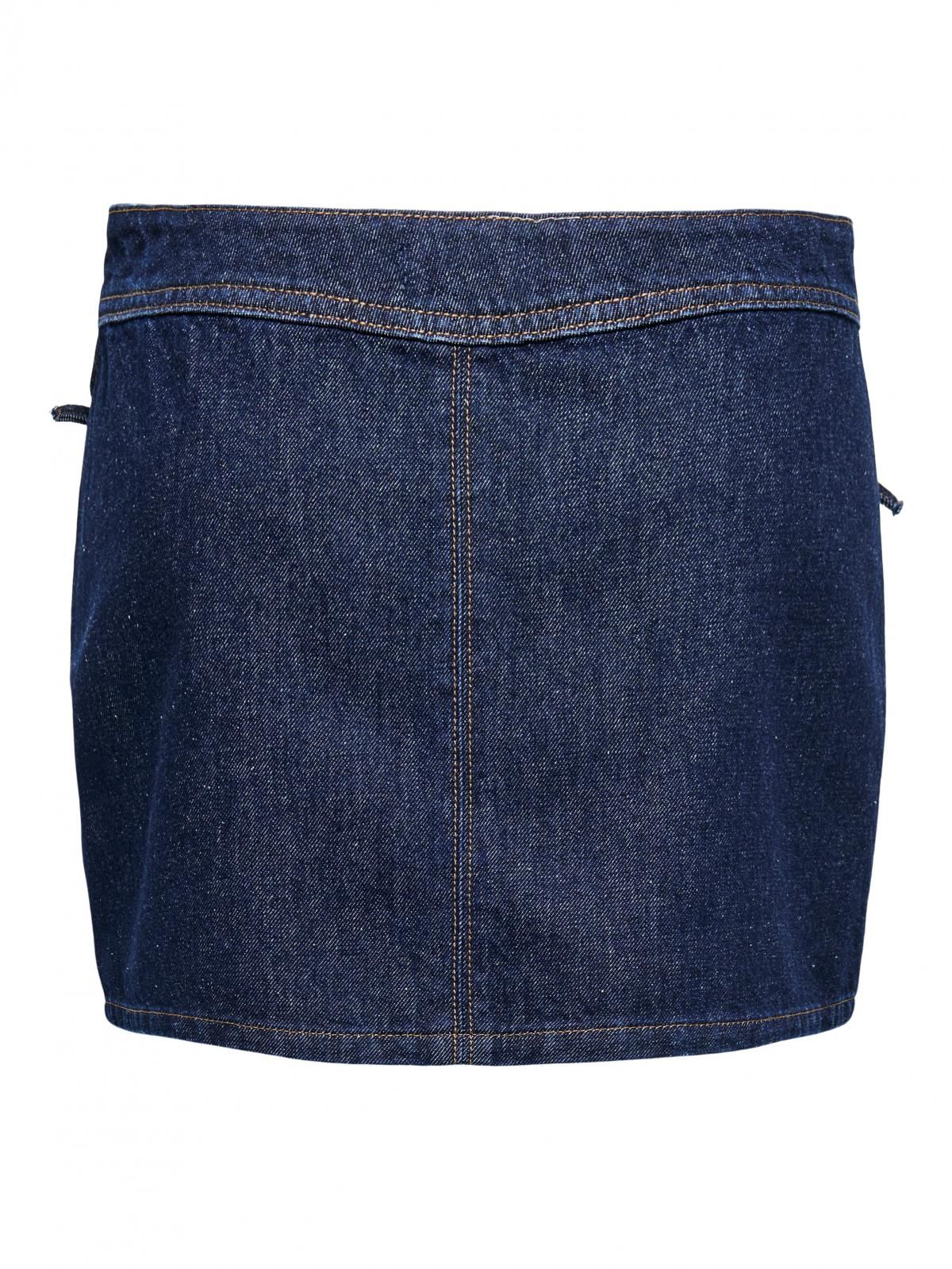 온리 트렌디 데님 레이스업 미니 스커트 15357930_2114_1220226 BLUE / DARK BLUE DENIM - 상세 이미지 4