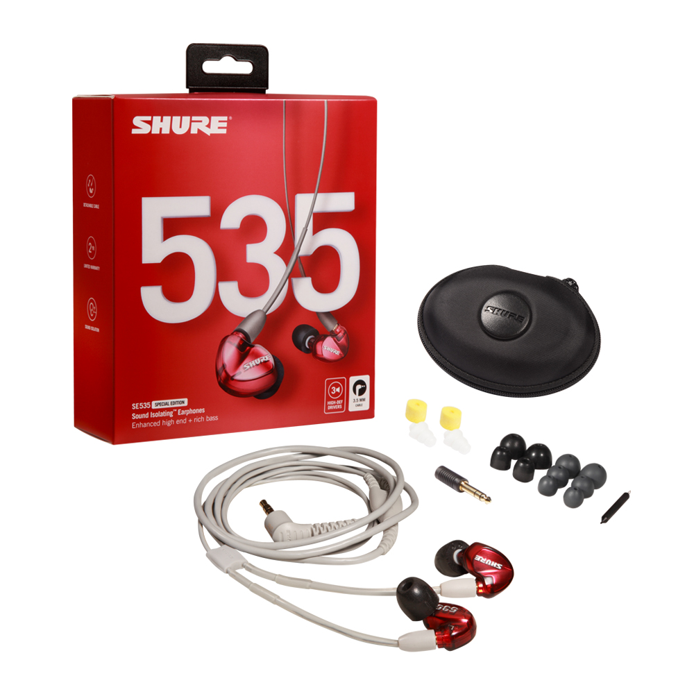 [SHURE] 슈어 스페셜 에디션 SE535LTD  사운드 아이솔레이팅 이어폰 (레드) - 상세 이미지 5