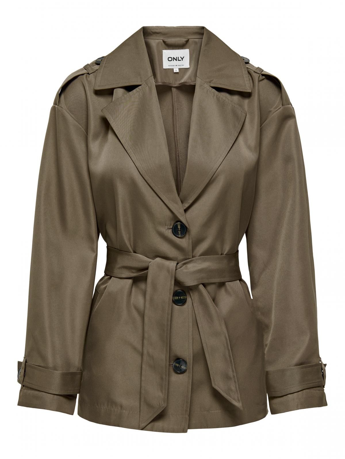 온리 테크니컬 숏 벨트 트렌치코트 15317205_120 GREY / WALNUT - 상세 이미지 3