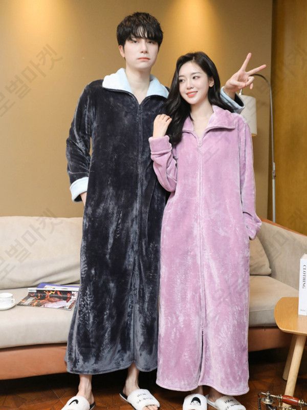 남자원피스 남성 잠옷 빅사이즈 홈웨어 파자마 극세사 - 상세 이미지 2