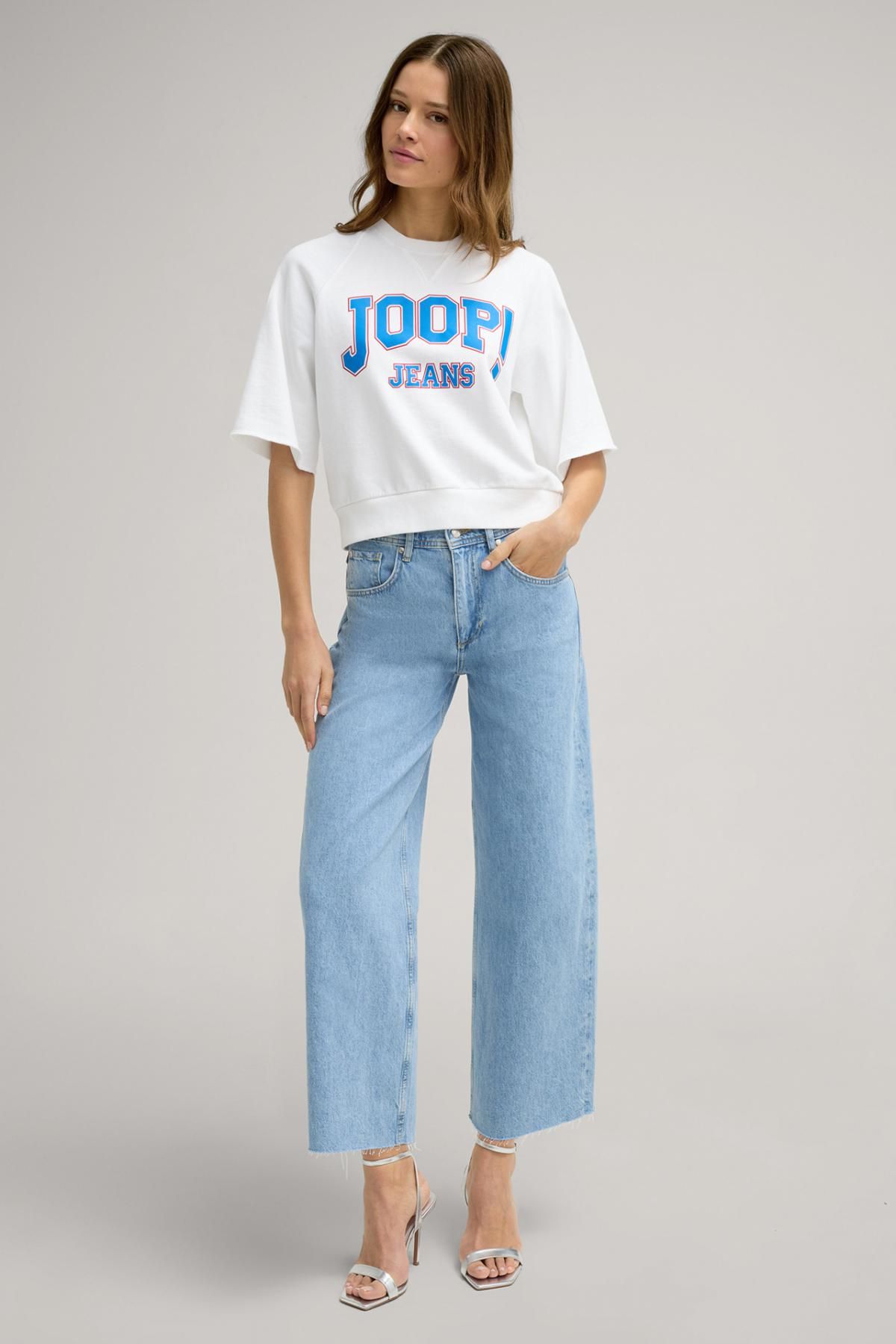 윱 화이트 JOOP 오버핏 크롭 반팔 맨투맨 30046285-10019320-100 WEISS - 상세 이미지 3