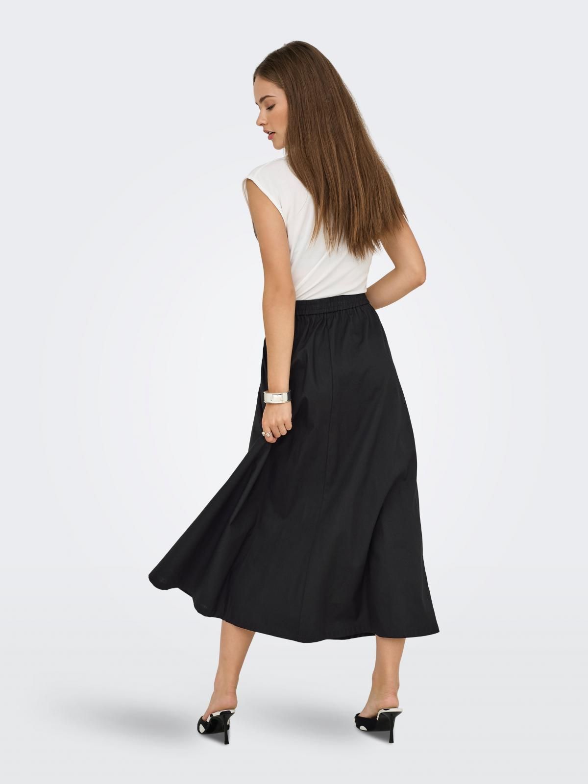 온리 베이직 롱스커트 밴딩 15370417_2161 BLACK / BLACK - 상세 이미지 2