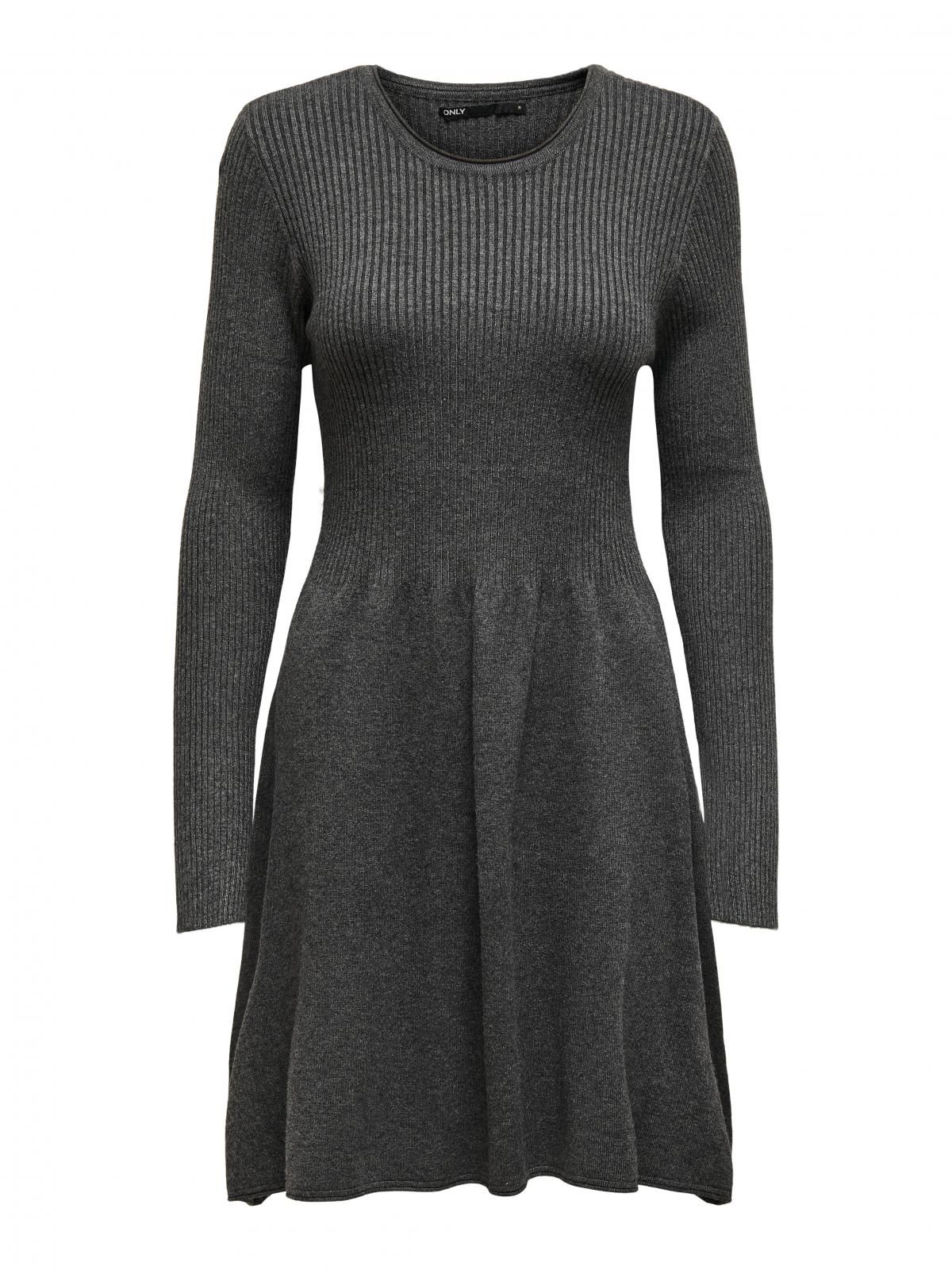 온리 긴소매 니트 미니 원피스 라운드넥 15185761_2383 GREY / DARK GREY MELANGE - 상세 이미지 3