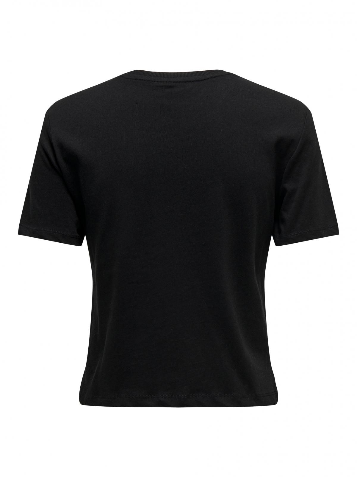 온리 장식 포켓 블랙 반팔 티셔츠 15303801_2161 BLACK / BLACK - 상세 이미지 5