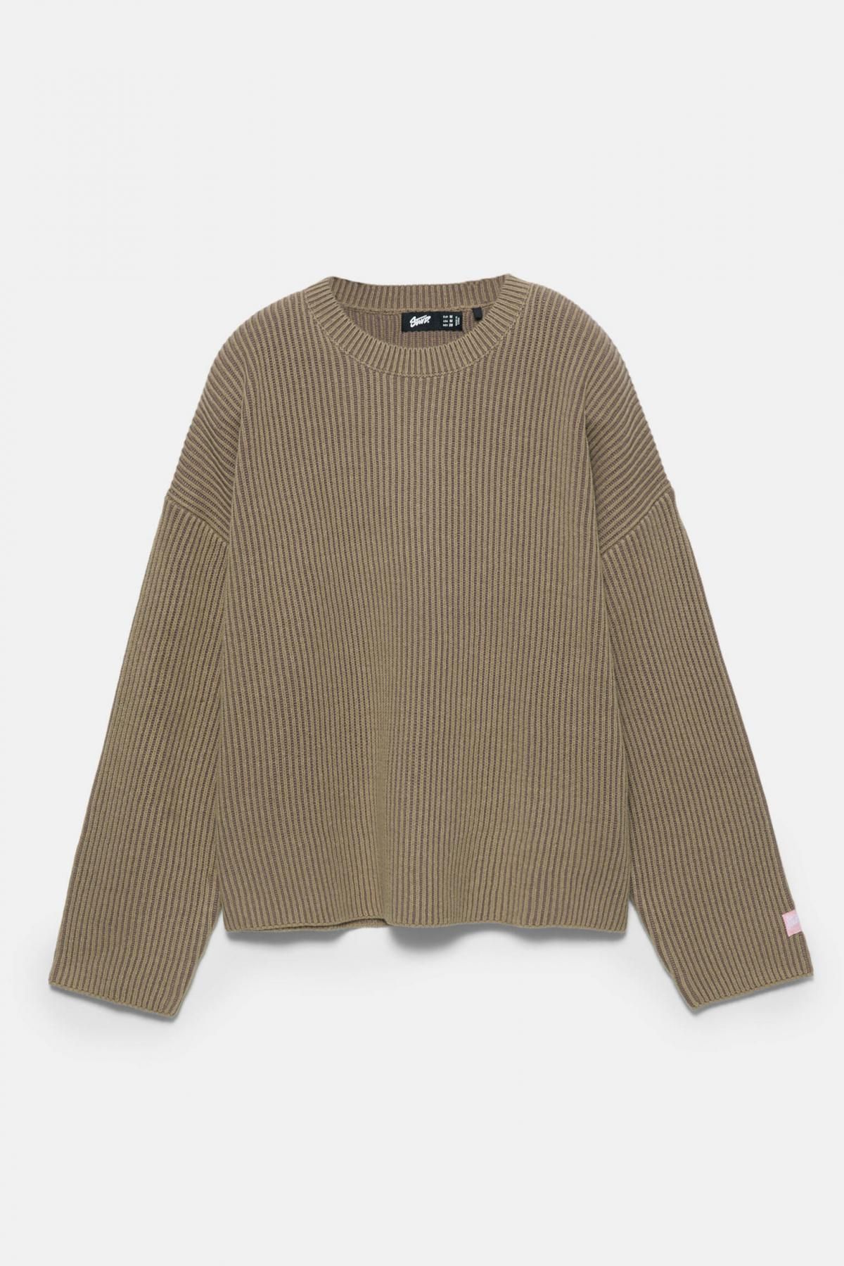 풀앤베어 데일리 라운드넥 골지니트 스웨터 7550/386 PALE KHAKI - 상품 이미지