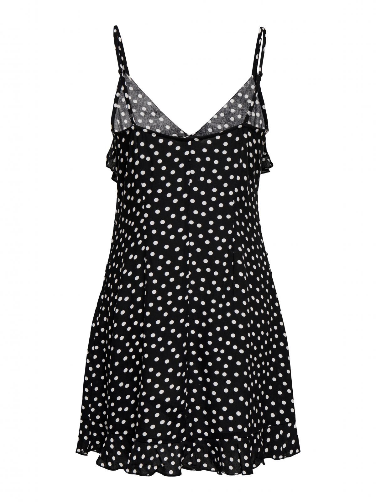 온리 도트 패턴 브이넥 스트랩 미니 원피스 15365849_2161_1242310 BLACK / BLACK - 상세 이미지 4