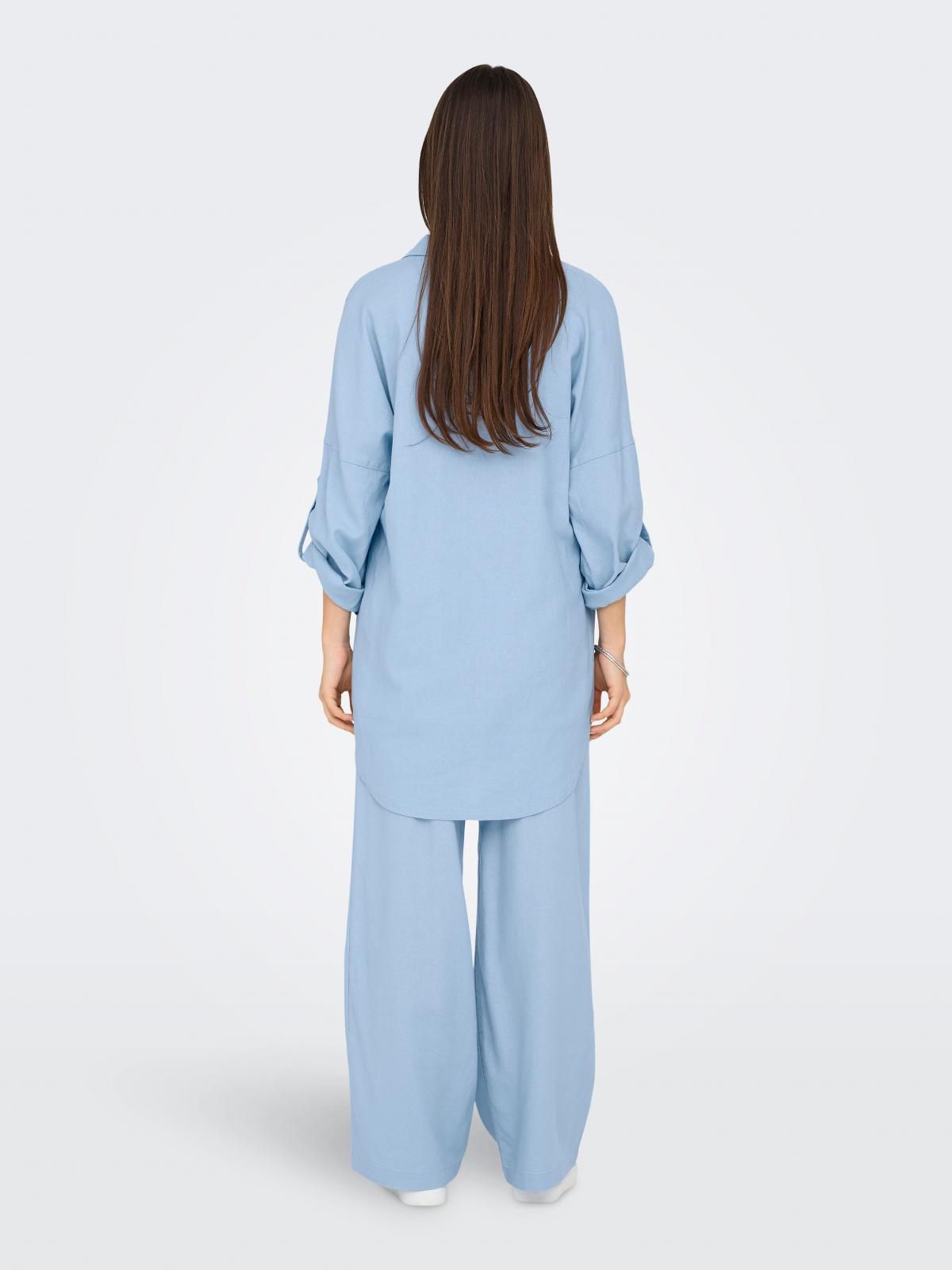 온리 리조트카라 루즈핏 7부 튜닉 블라우스 15338898_1243 BLUE / CASHMERE BLUE - 상세 이미지 3
