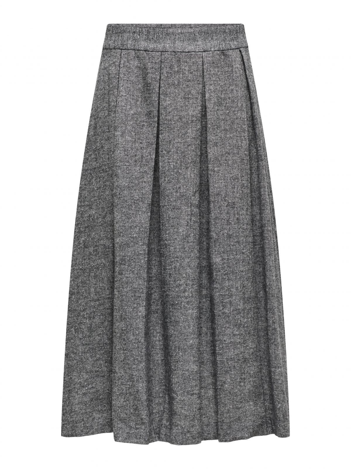 온리 하이웨이스트 플리츠 미디 스커트 15360267_2382 GREY / MEDIUM GREY MELANGE - 상세 이미지 3