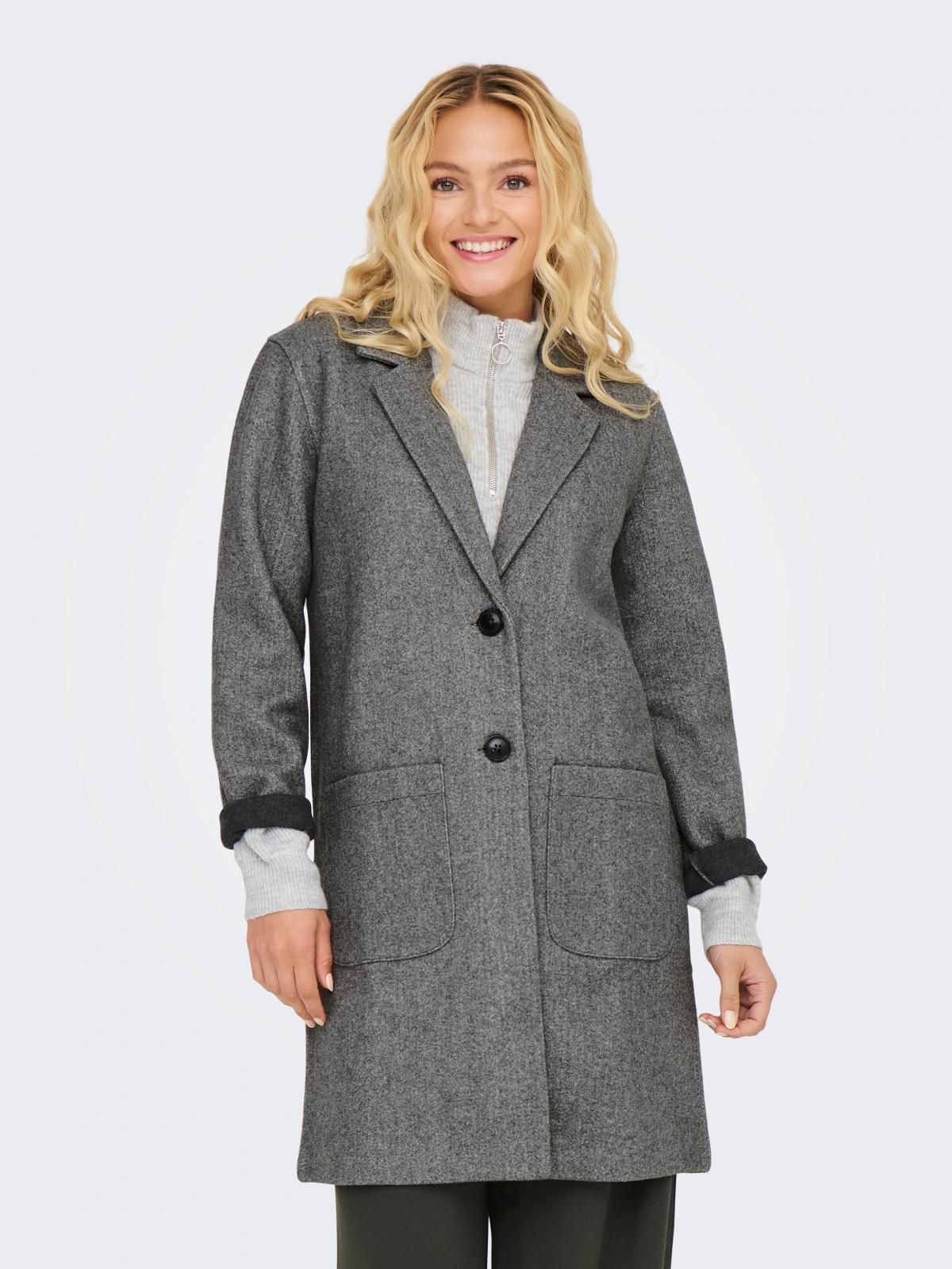 제이디와이 베이직 테일러드 롱 재킷 15335626_2383 GREY / DARK GREY MELANGE - 상품 이미지
