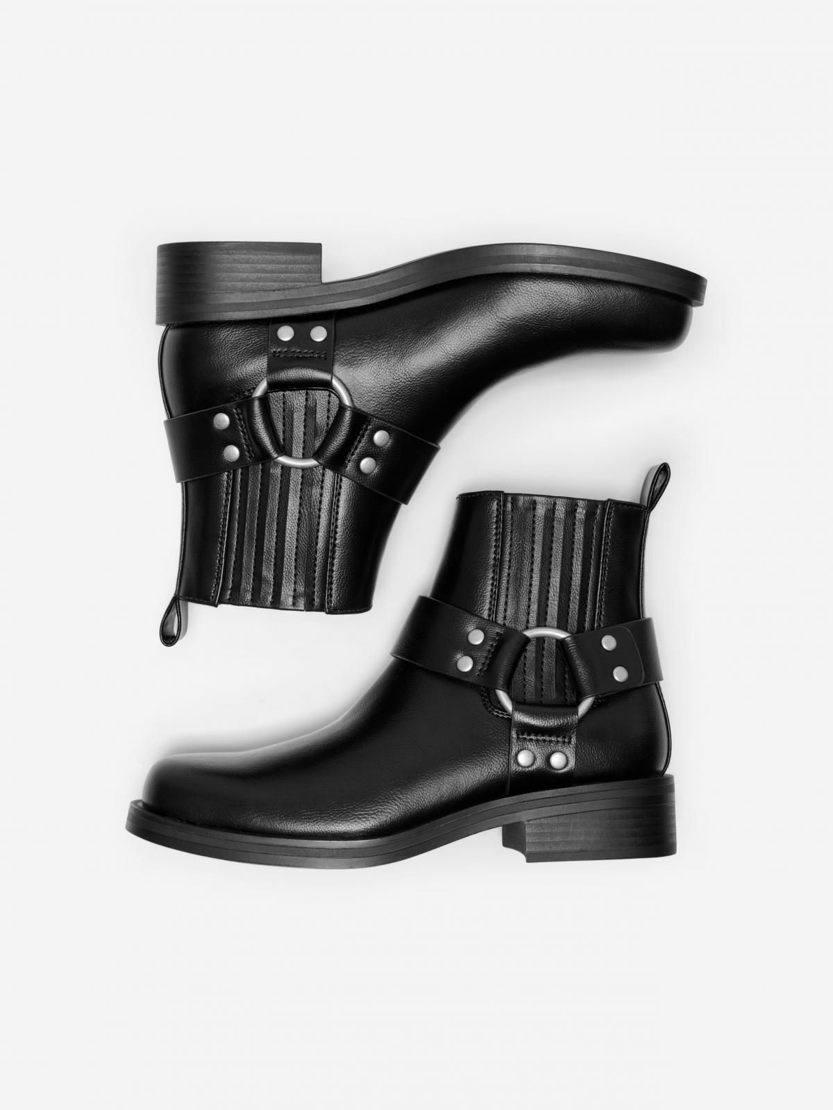 온리 테크니컬 바이커 앵클 부츠 로우힐 15329813_2161 BLACK / BLACK - 상세 이미지 3