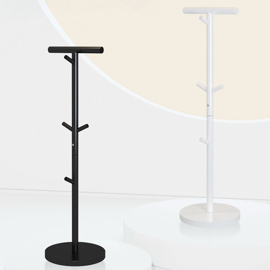우루 T자형 철제 가방걸이 멀티 스탠드 95cm 화이트/블랙 모자 우산 미니 거치대 행거 - 상품 이미지