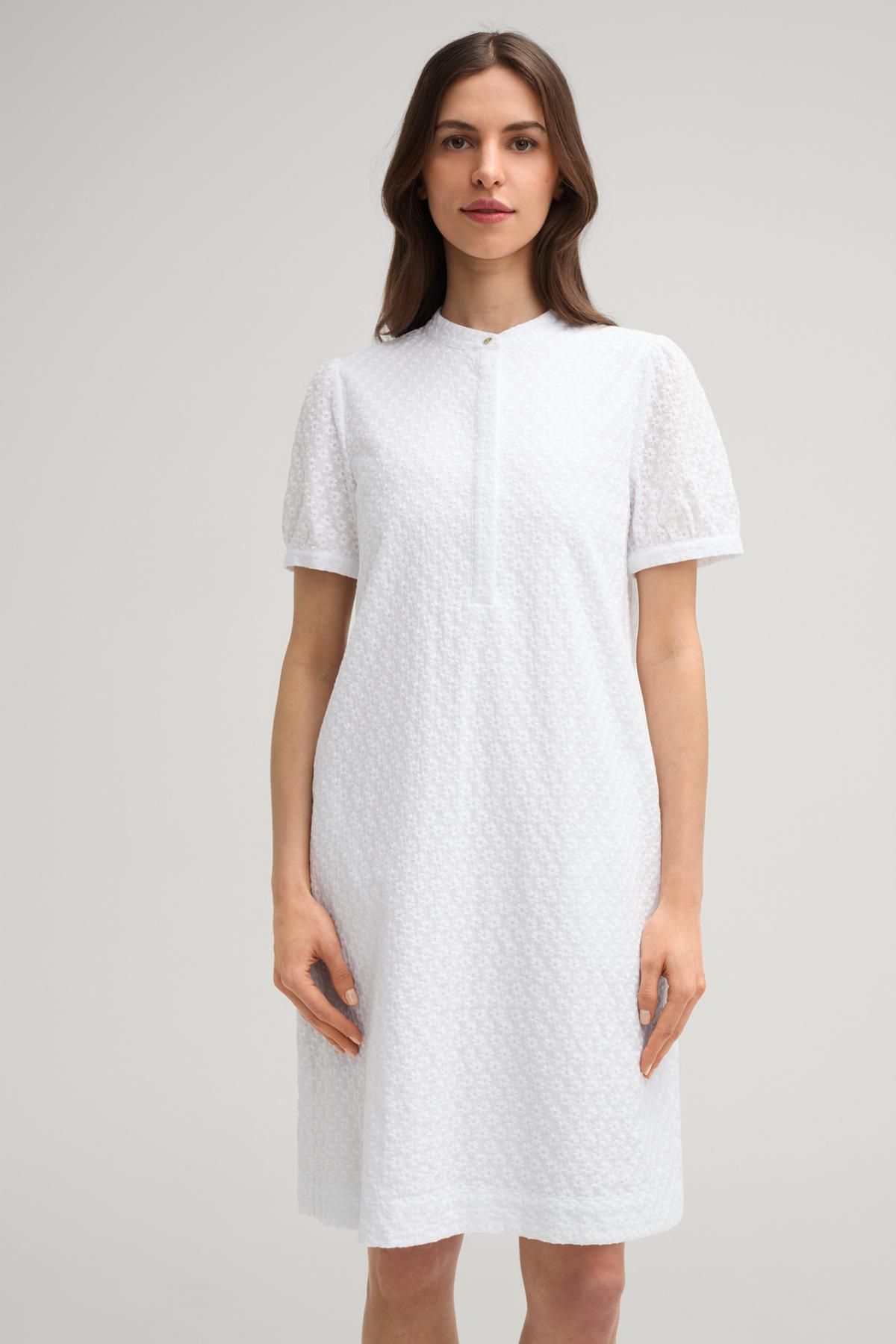 윱 화이트 플라워 스티치 코튼 미디 원피스 30046683-10019153-100 WEISS - 상세 이미지 2