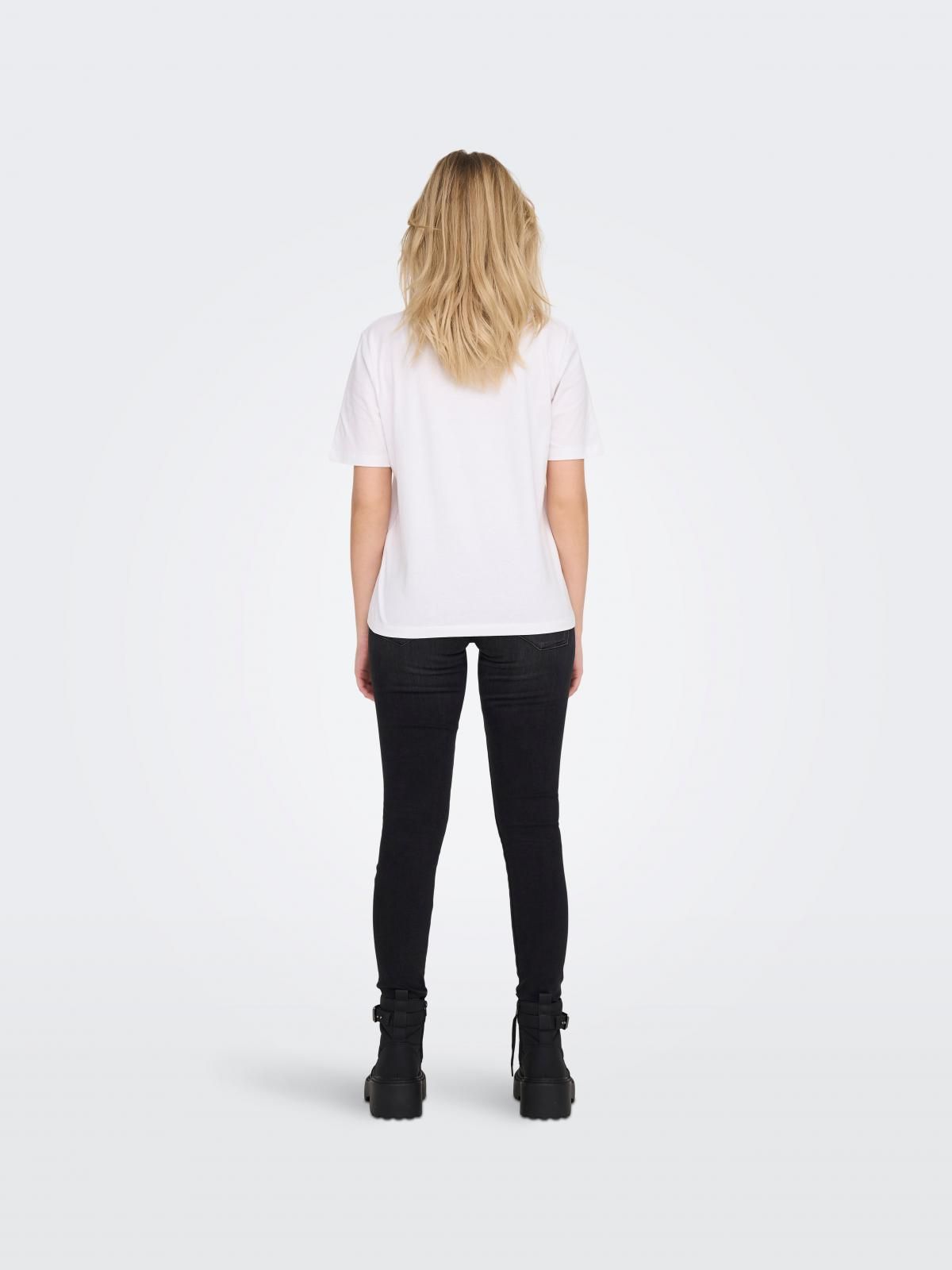 온리 베이직 코튼 라운드넥 반팔 티셔츠 15270390_2206 WHITE / WHITE - 상세 이미지 2