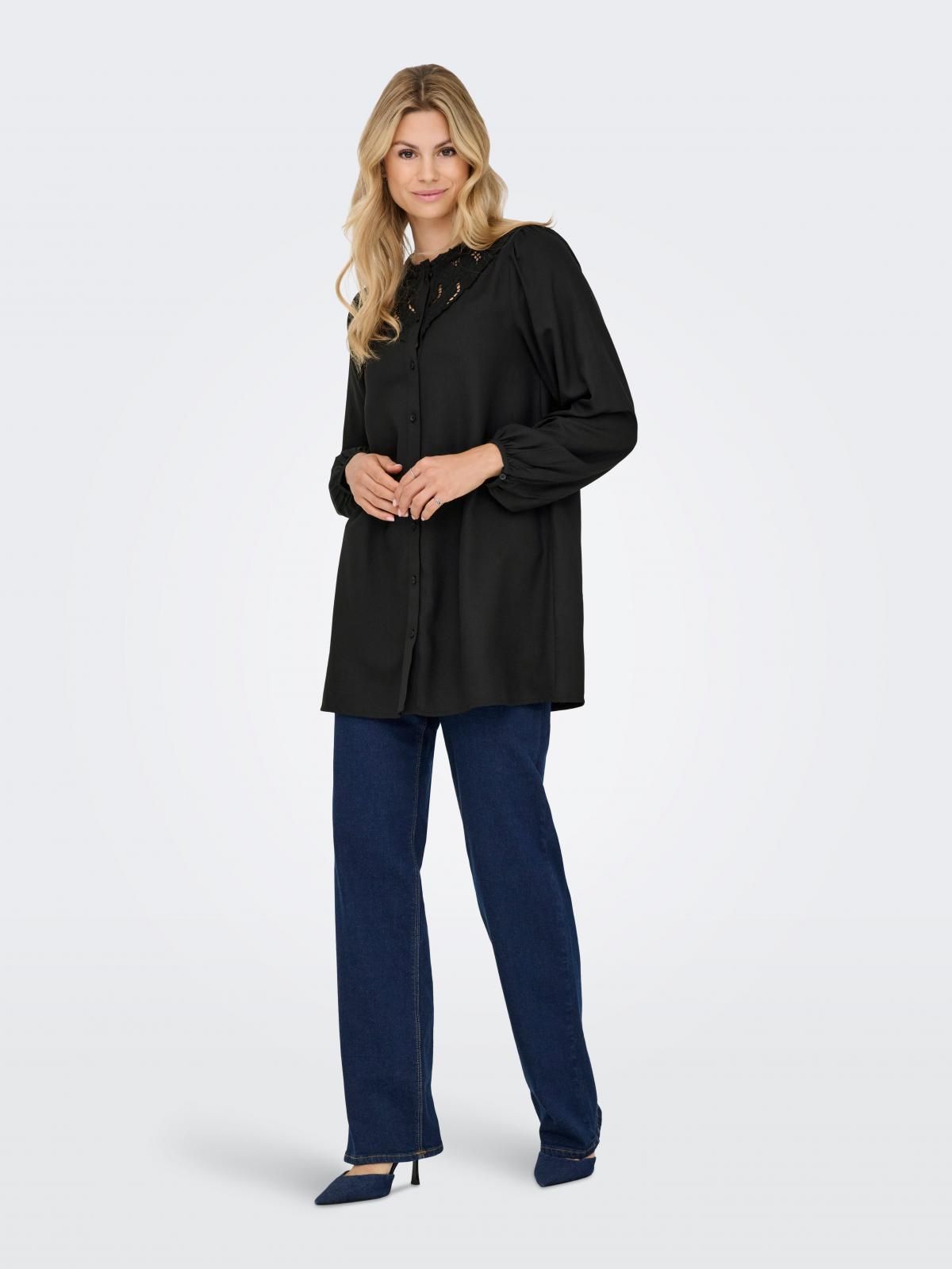 제이디와이 루즈핏 셔츠 미니 원피스 15376457_2161 BLACK / BLACK - 상세 이미지 5