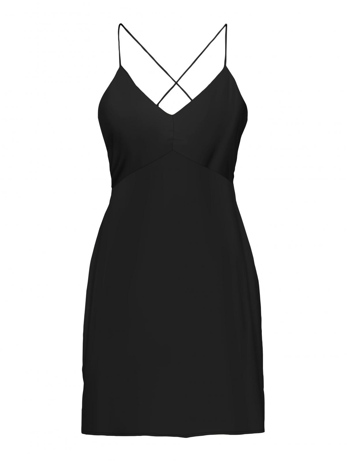 온리 스트랩 미니 원피스 블랙 오픈백 브이넥 15344940_2161 BLACK / BLACK - 상세 이미지 3