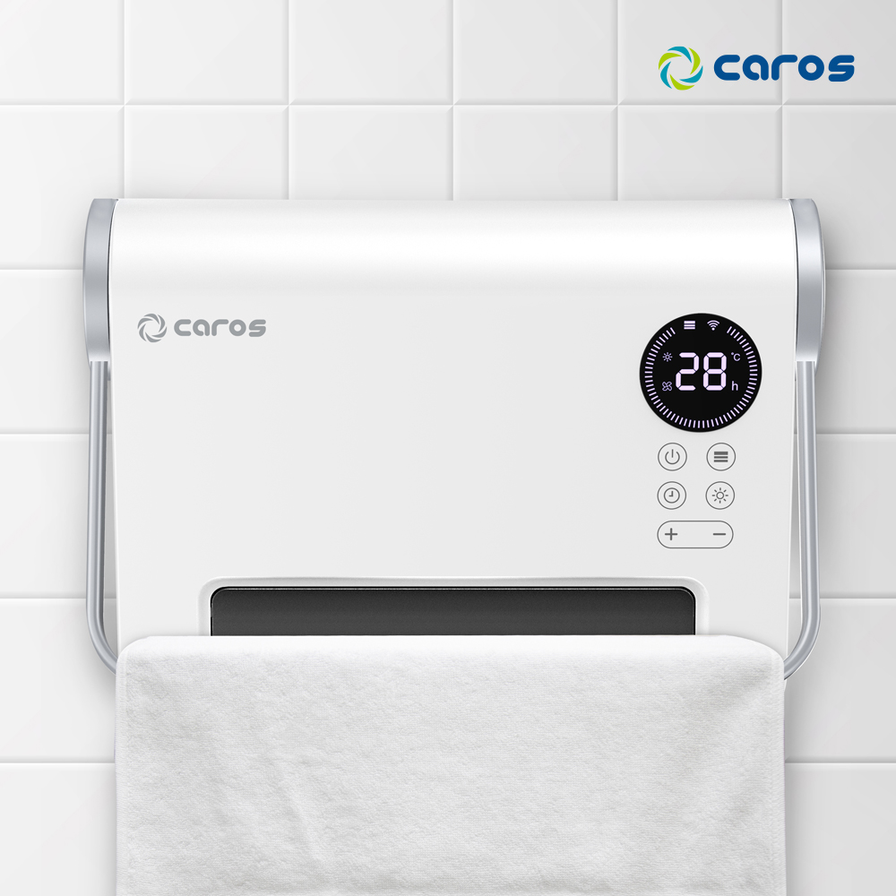캐로스 욕실 온풍기 화장실 벽걸이 PTC 히터 난방기 리모컨