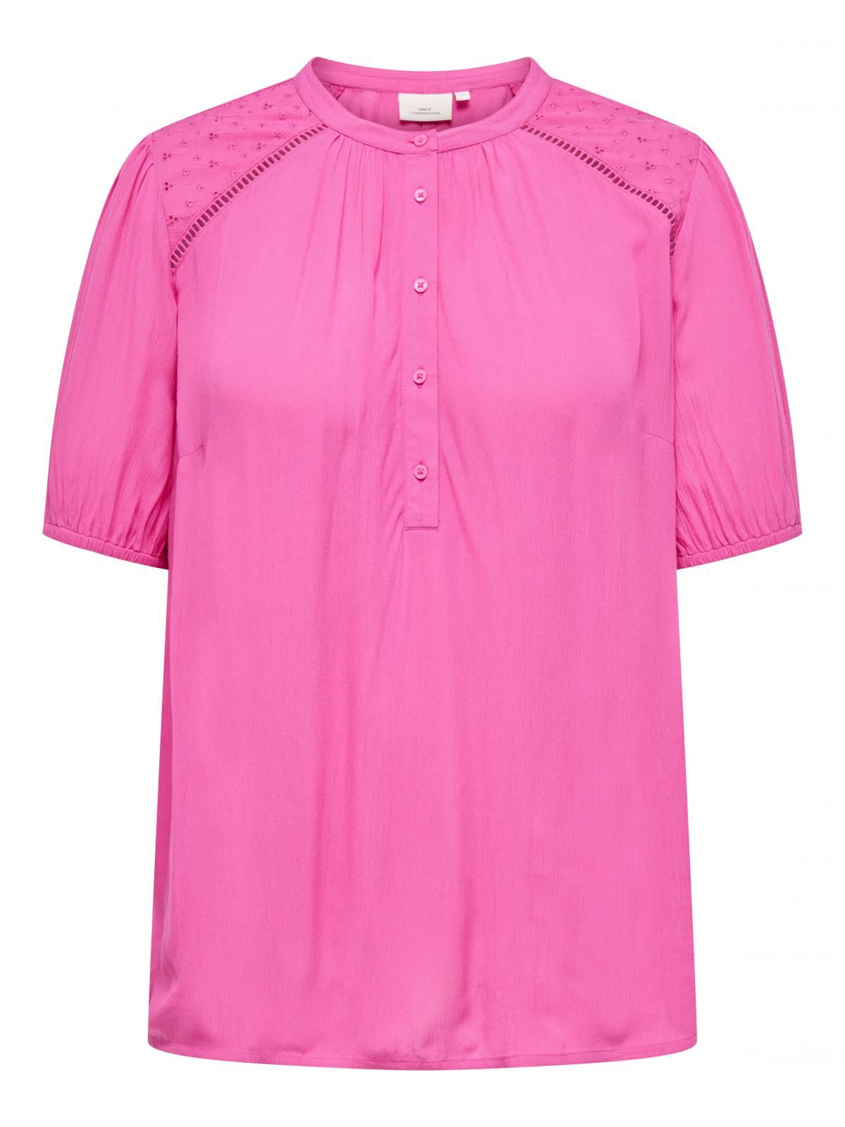 온리 빅사이즈 실키 비스코스 마오넥 블라우스 15345789_8904 ROSE / FUCHSIA FEDORA - 상세 이미지 3