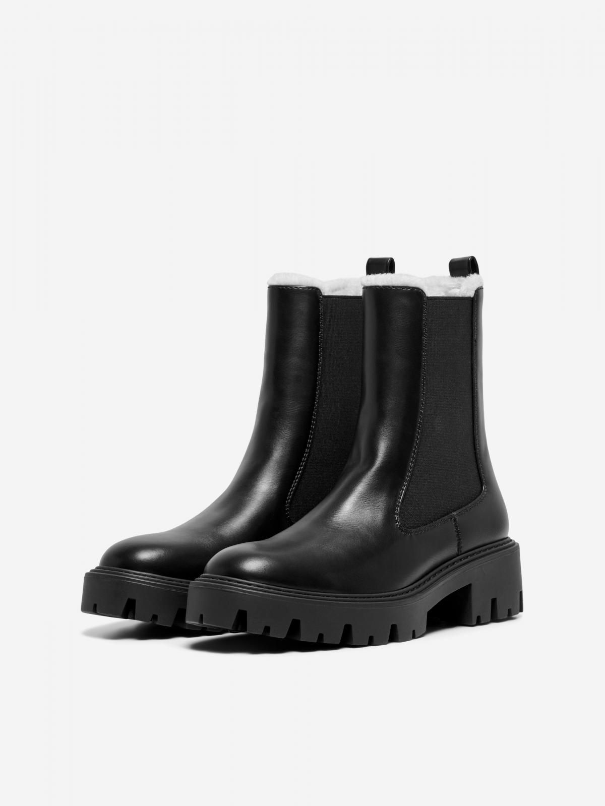 온리 트렌디 첼시 롱샤프트 부츠 15329827_2161 BLACK / BLACK - 상세 이미지 5