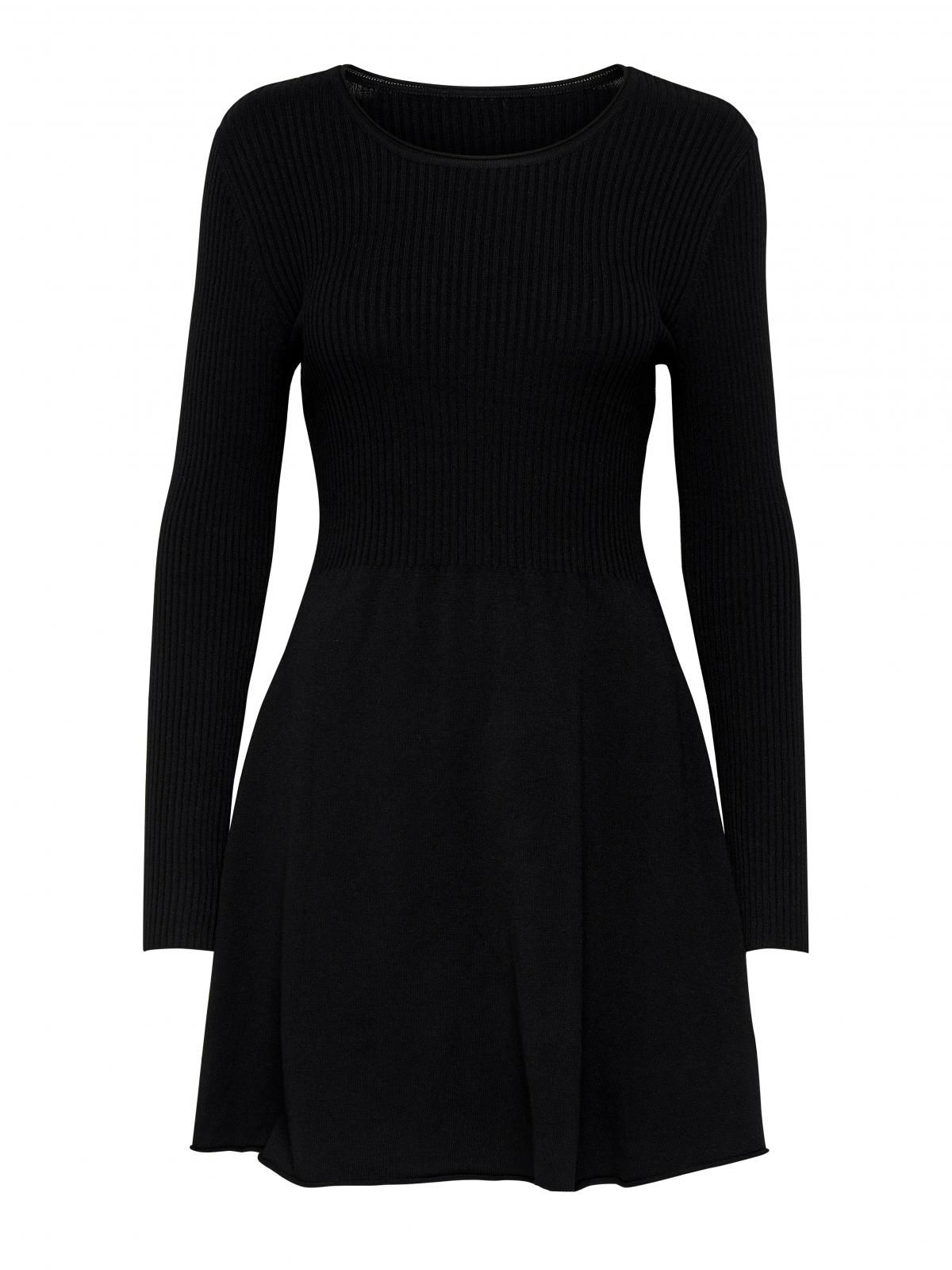 온리 플렉서블 니트 라운드넥 미니 원피스 15185761_2161 BLACK / BLACK - 상세 이미지 4