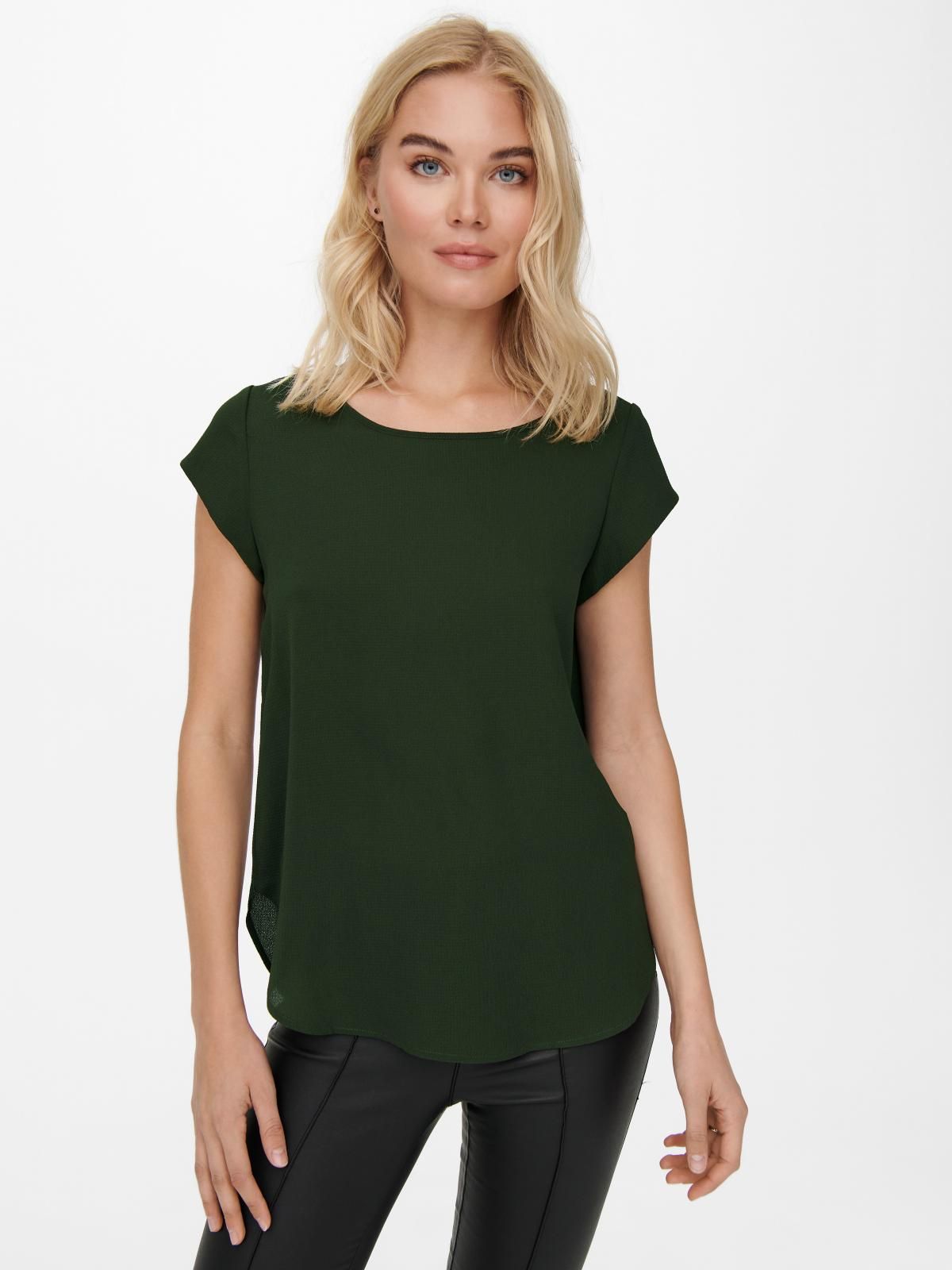 온리 테크니컬 보트넥 베이직 반팔 티셔츠 15142784_1647 GREEN / ROSIN - 메인 이미지