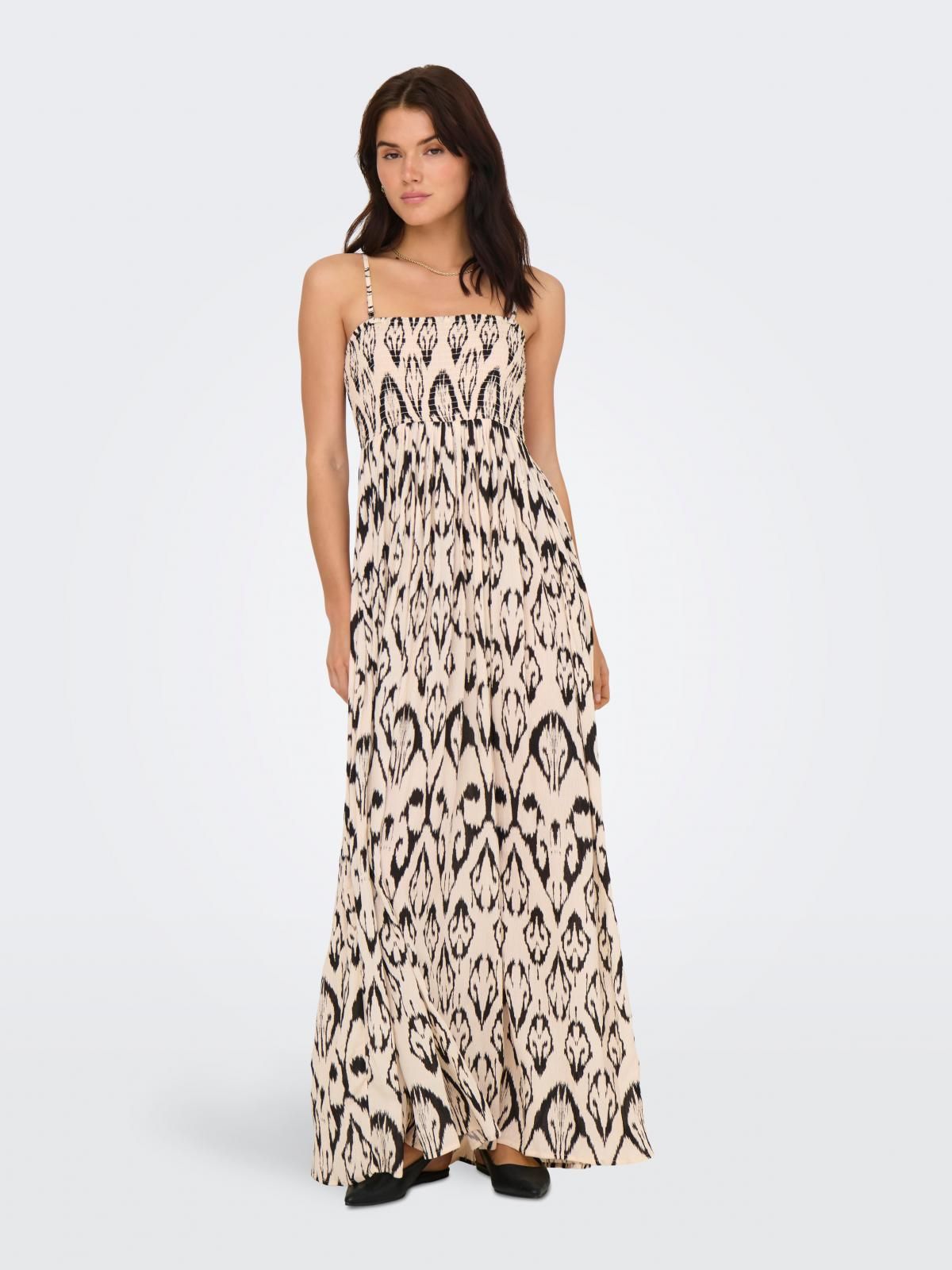 제이디와이 에스닉 패턴 스퀘어넥 스트랩 롱 원피스 15355075_96_1209637 - 상품 이미지