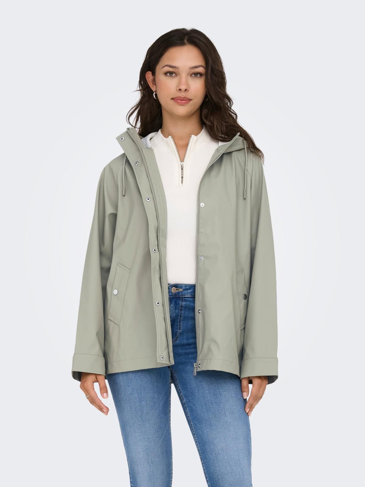 온리 테크니컬 방수 라이트그린 레인 재킷 15361787_103 GREY / LAUREL OAK - 상세 이미지 2