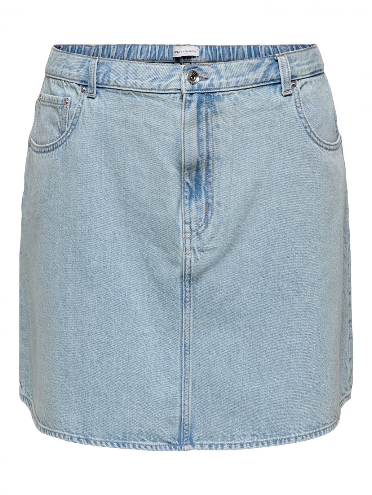 온리 데님 미니 스커트 캐주얼 A라인 15357573_2116 BLUE / LIGHT BLUE DENIM - 상세 이미지 3