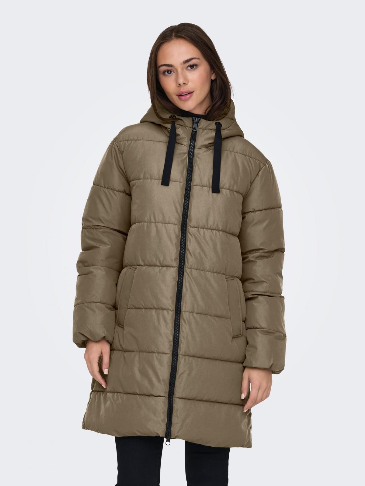 온리 오버핏 롱 패딩 후드 푸퍼 자켓 15323232_189 GREY / STONE GRAY - 상품 이미지